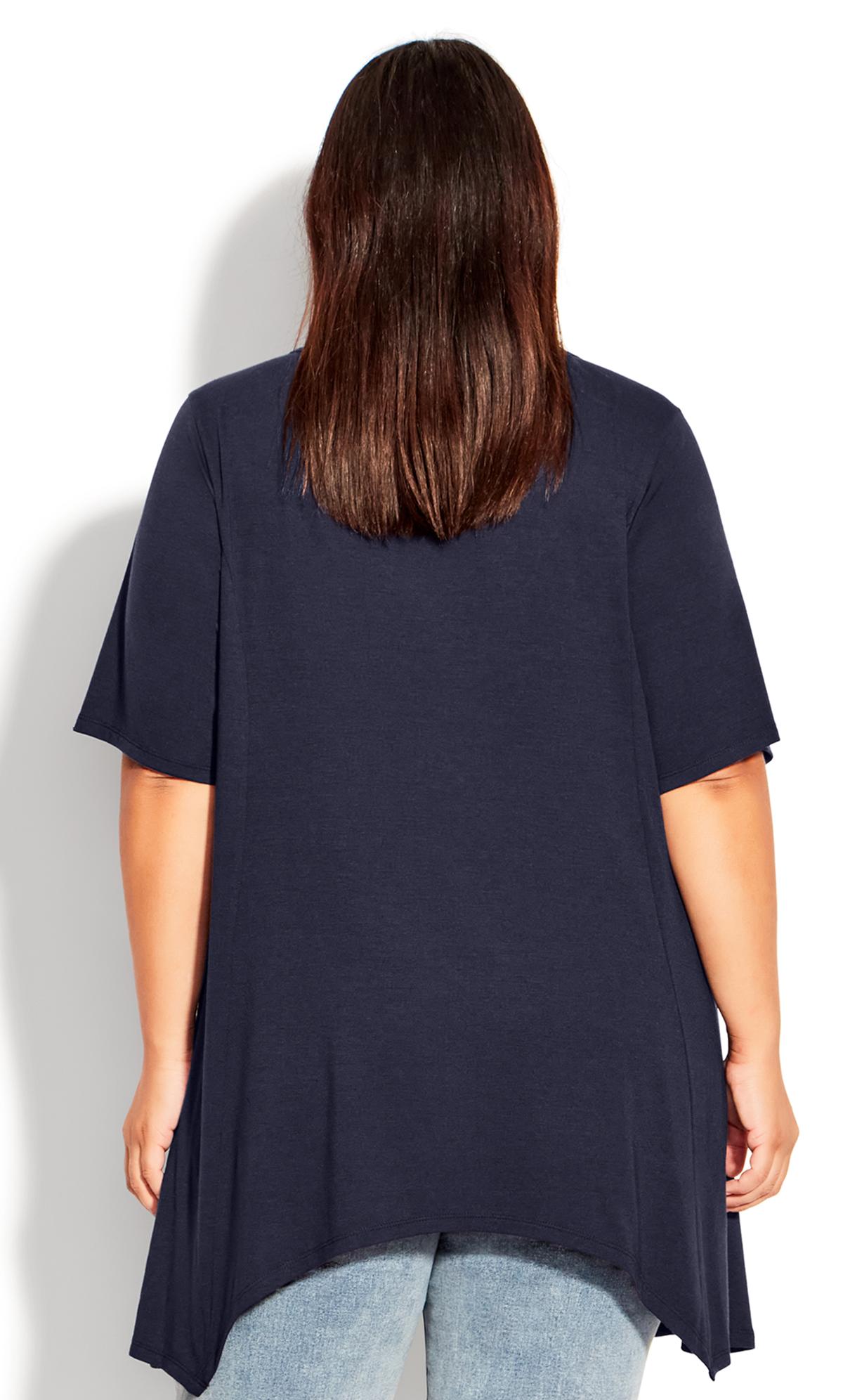 Evans Navy Cut Out Knotted T-Shirt 3