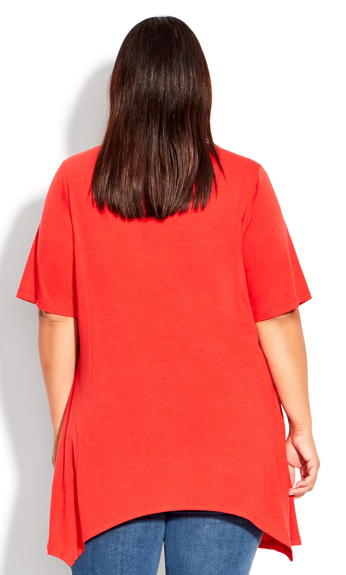 Evans Orange Knotted Cut Out Hanky Hem Tunic Top 3