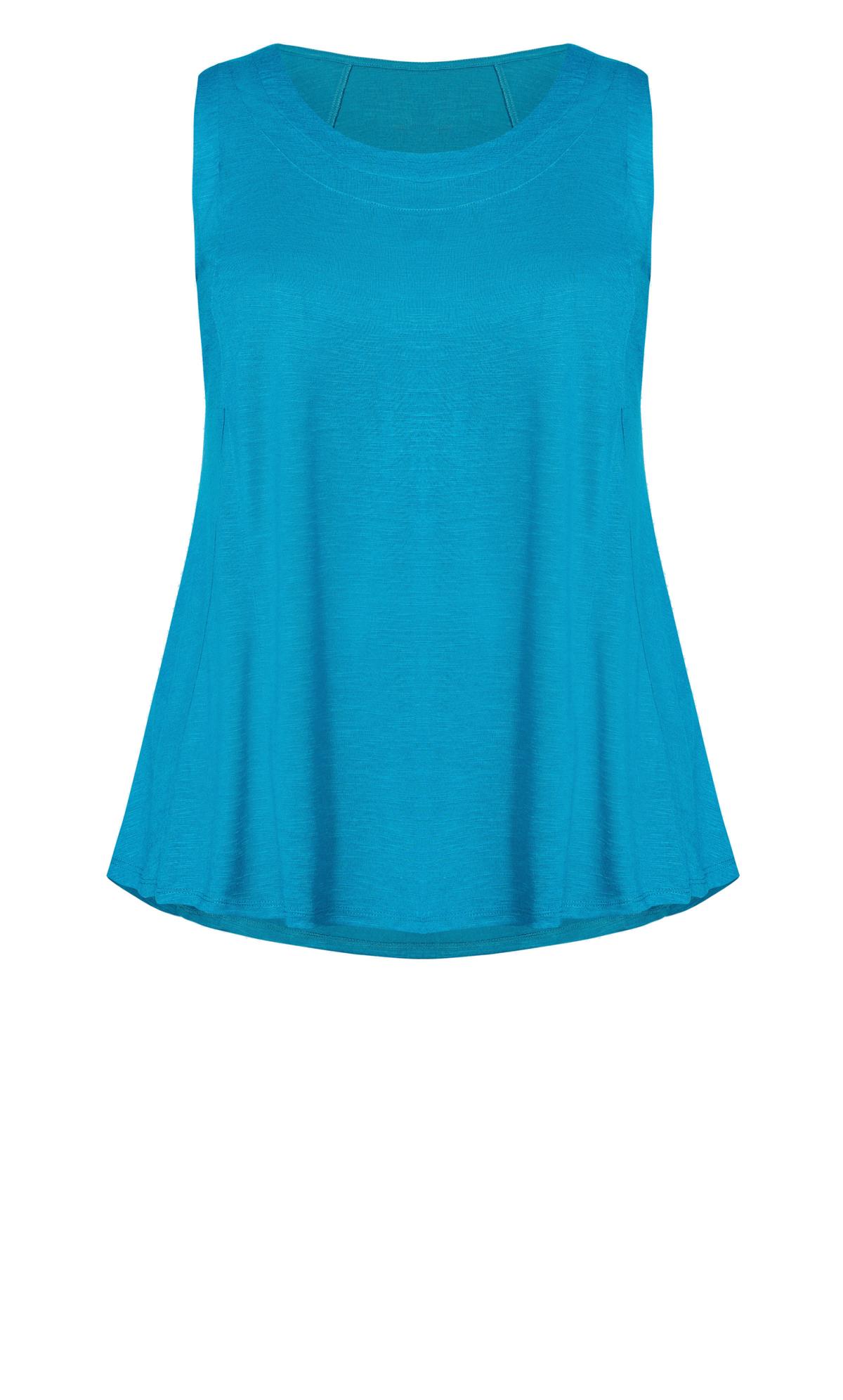 Blue Fit N Flare Tank Evans 2293