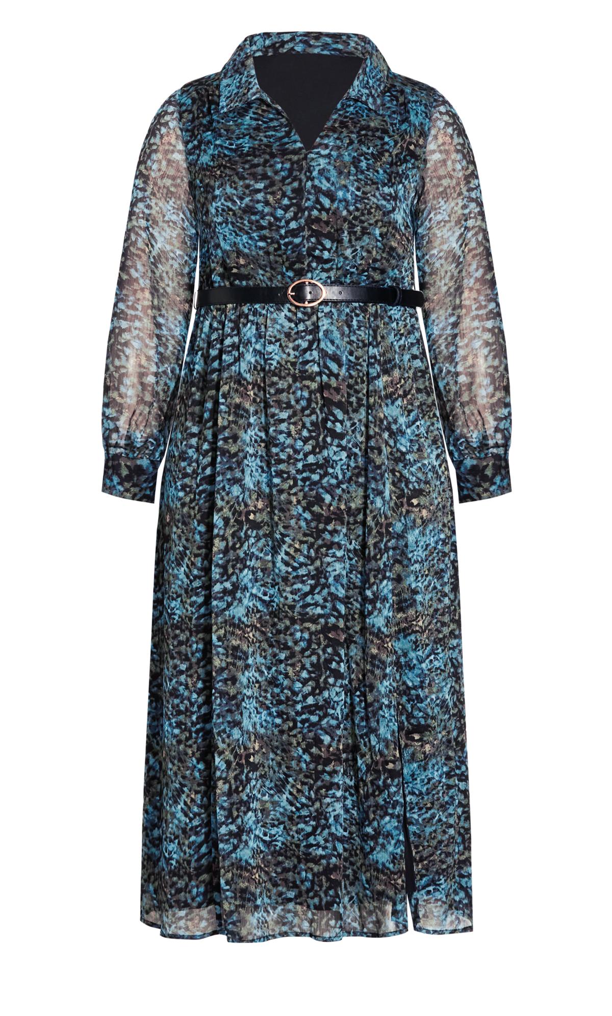 Evans Blue Delphi Print Midi Dress 3