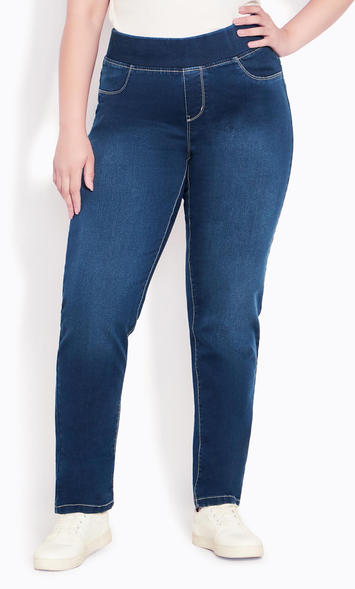 Evans Blue Dark Wash Pull On Skinny Tall Jeans 2