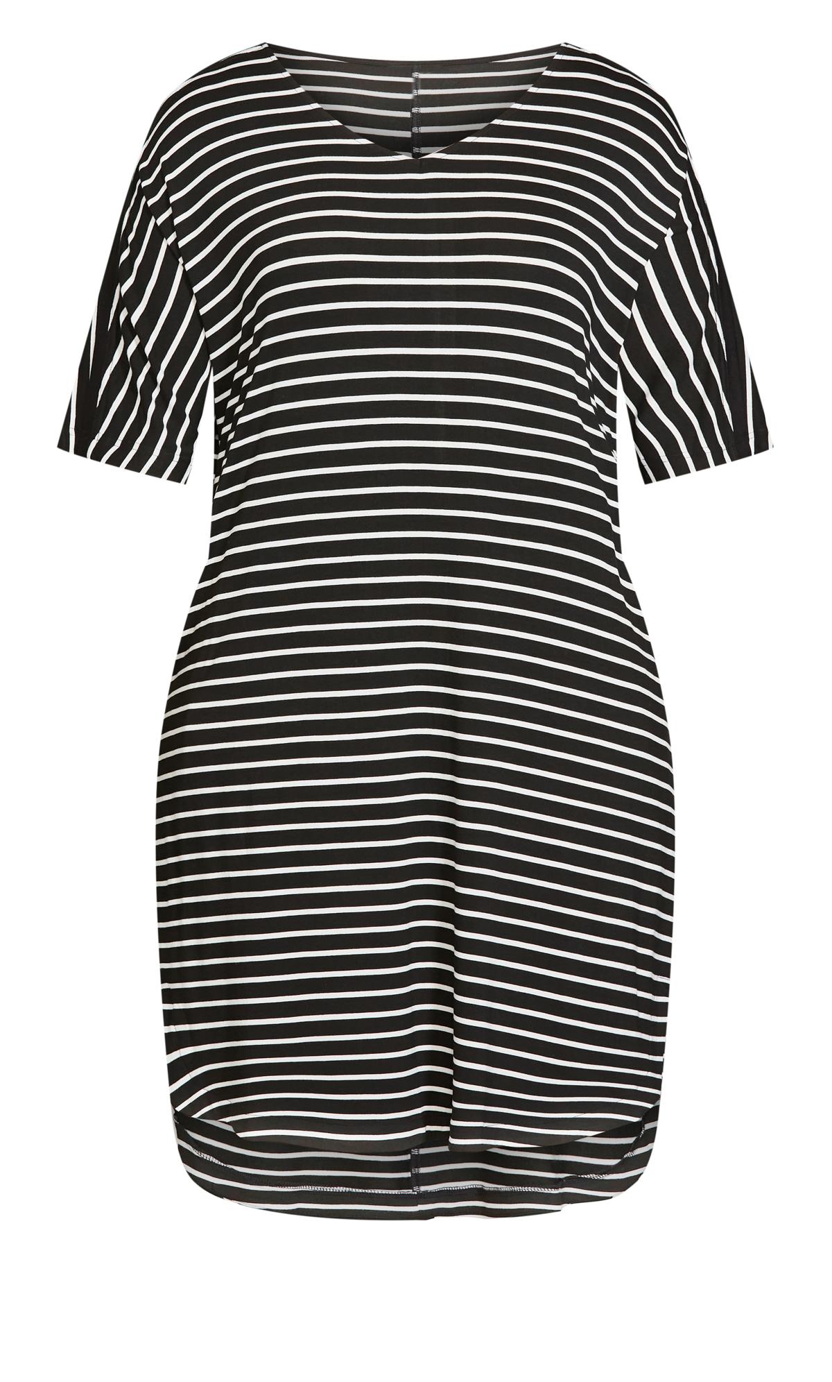 Evans Black Stripe Print Pocket Dress 3