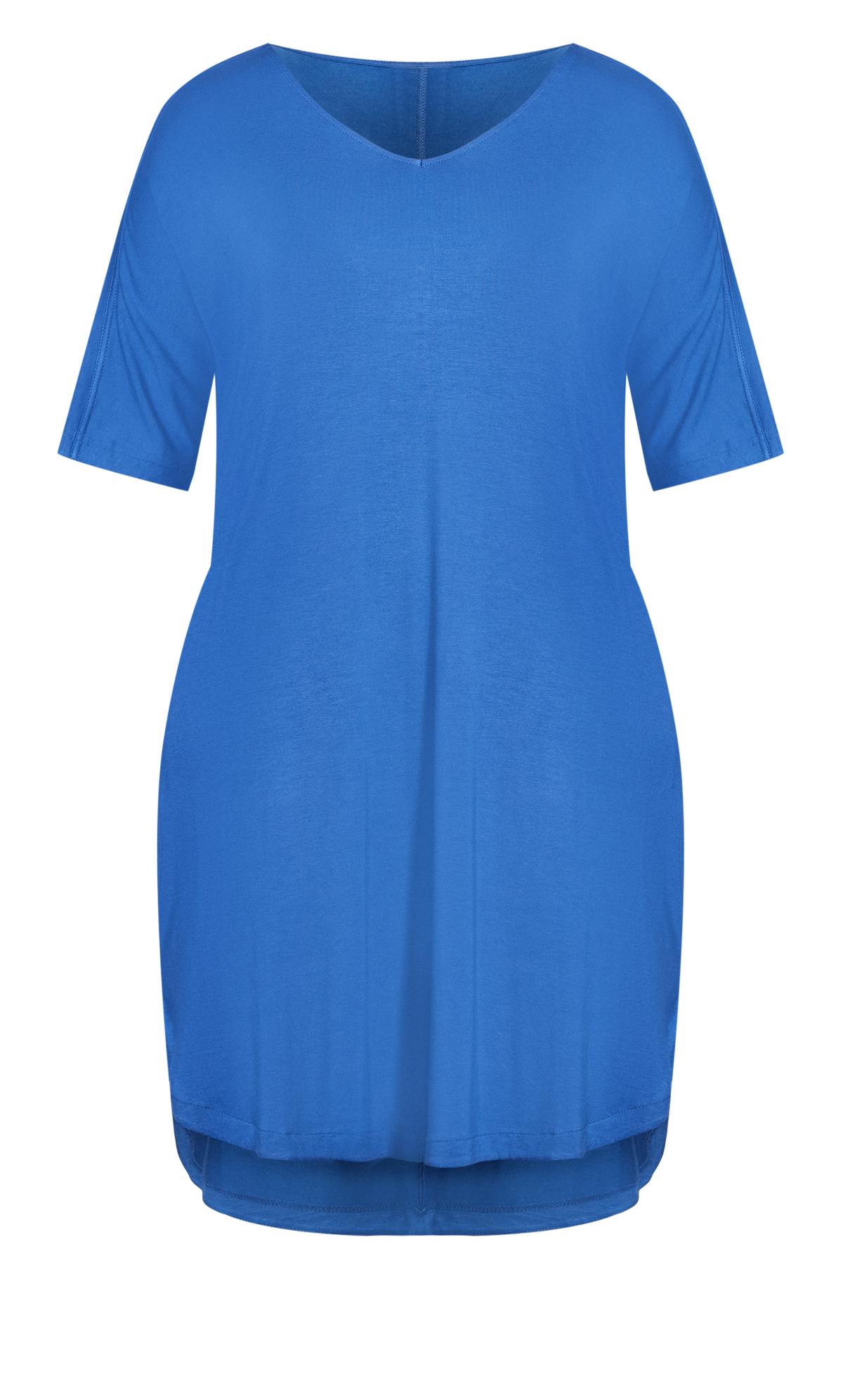 Evans Blue Knit Pocket Plain Dress 3
