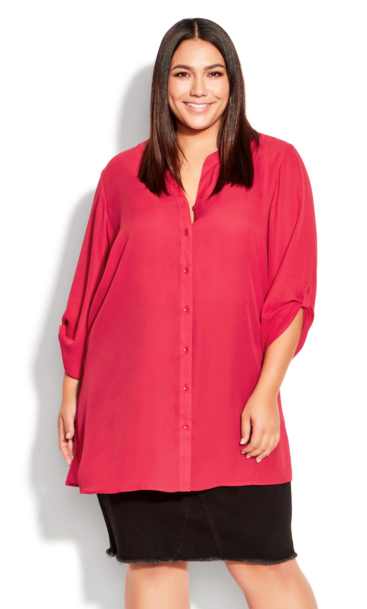 Evans Red Button Front Tunic 2