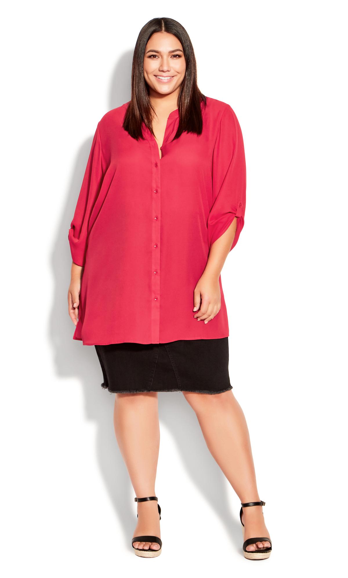 Evans Red Button Front Tunic 1