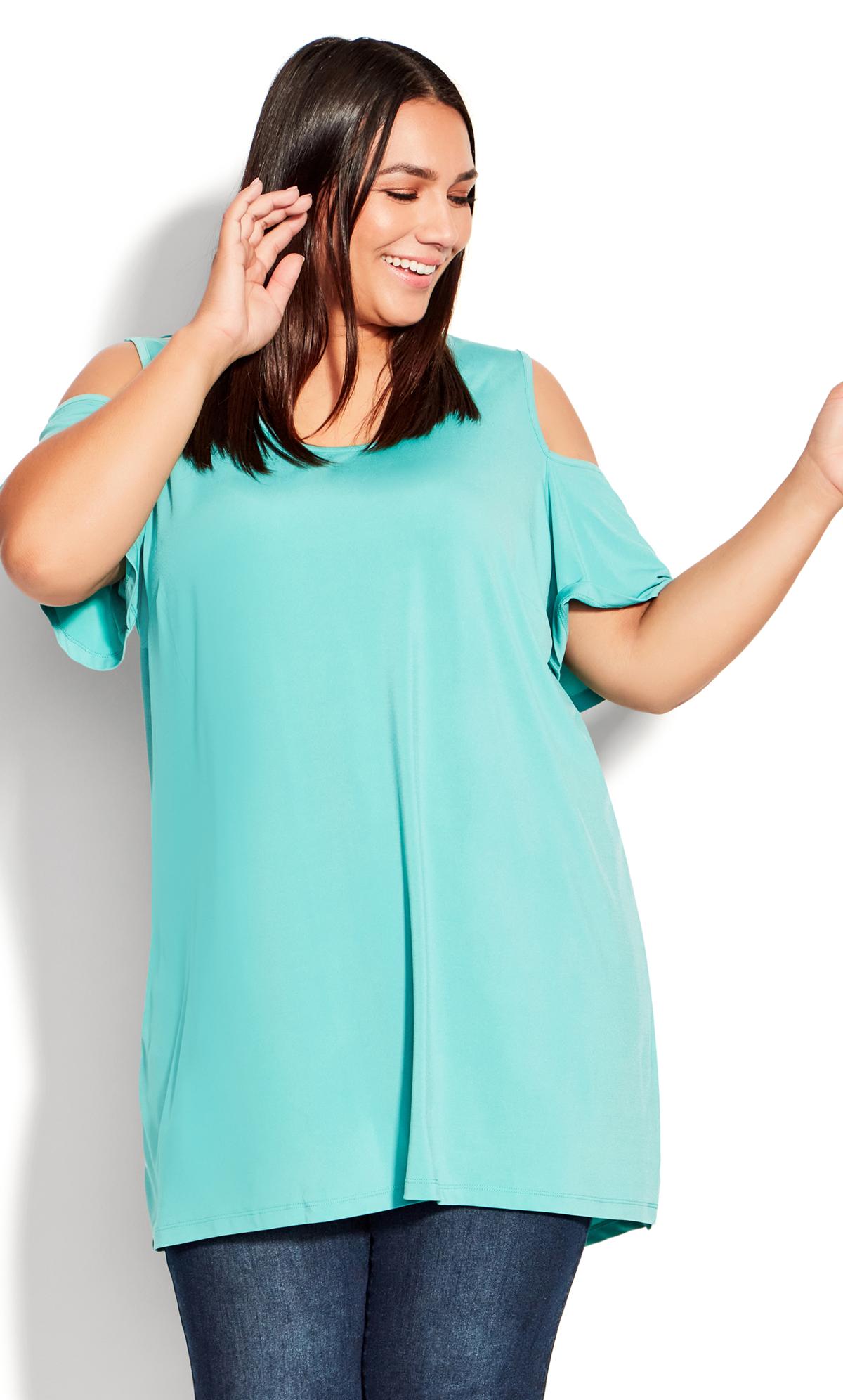 Evans Green Claire Cold Shoulder Tunic 1