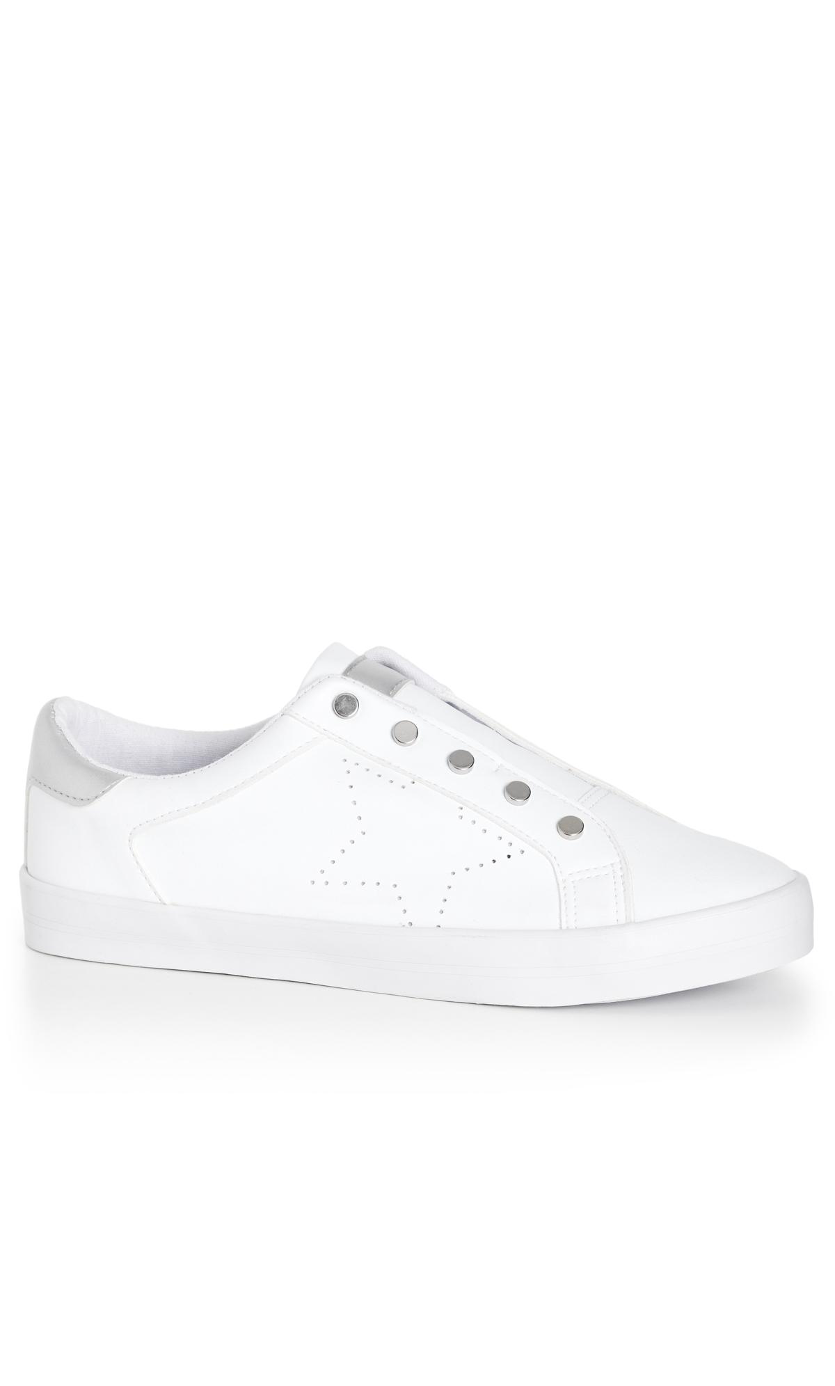 Extra Wide Fit Faith Star White Trainer 1