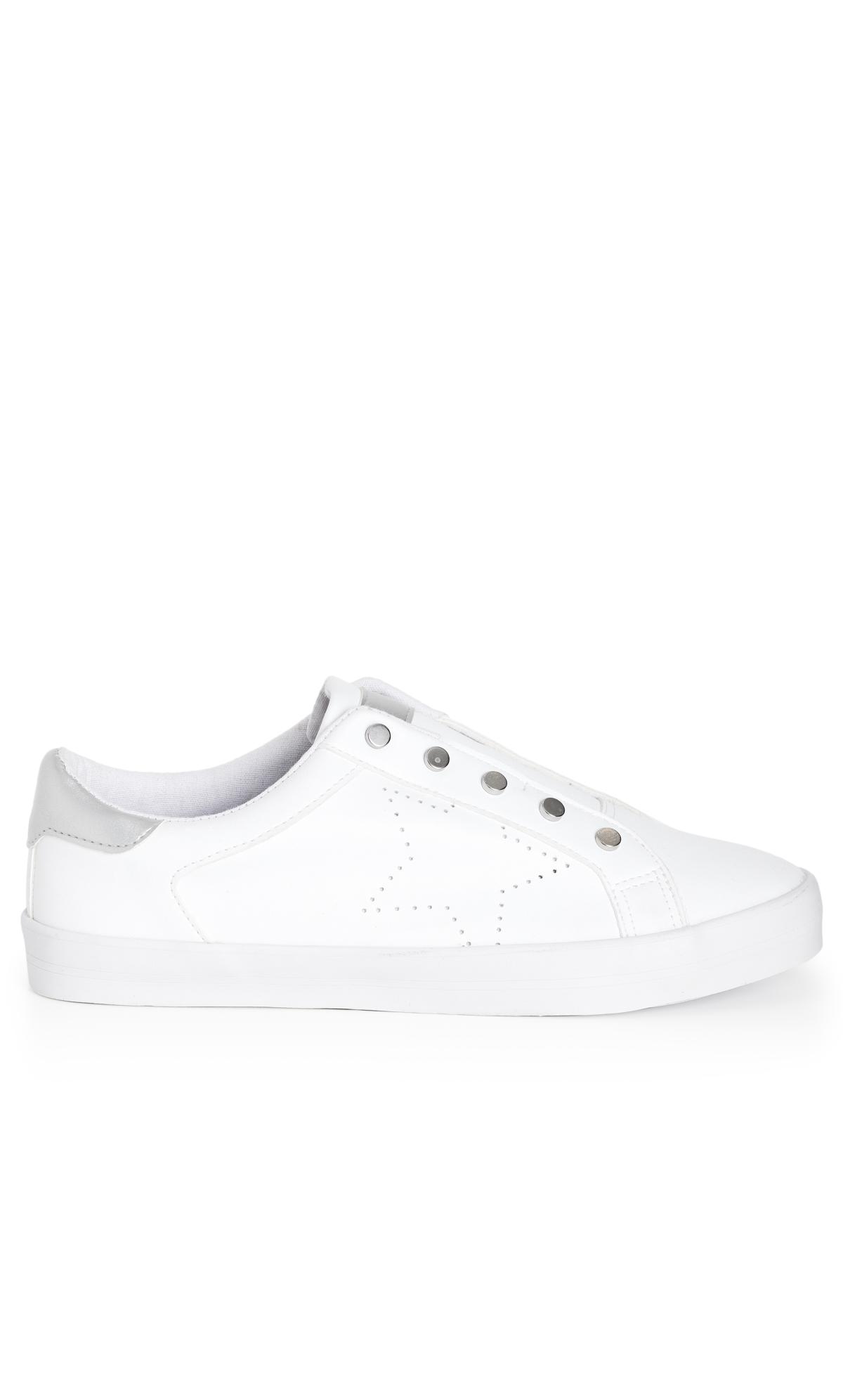Extra Wide Fit Faith Star White Trainer 2