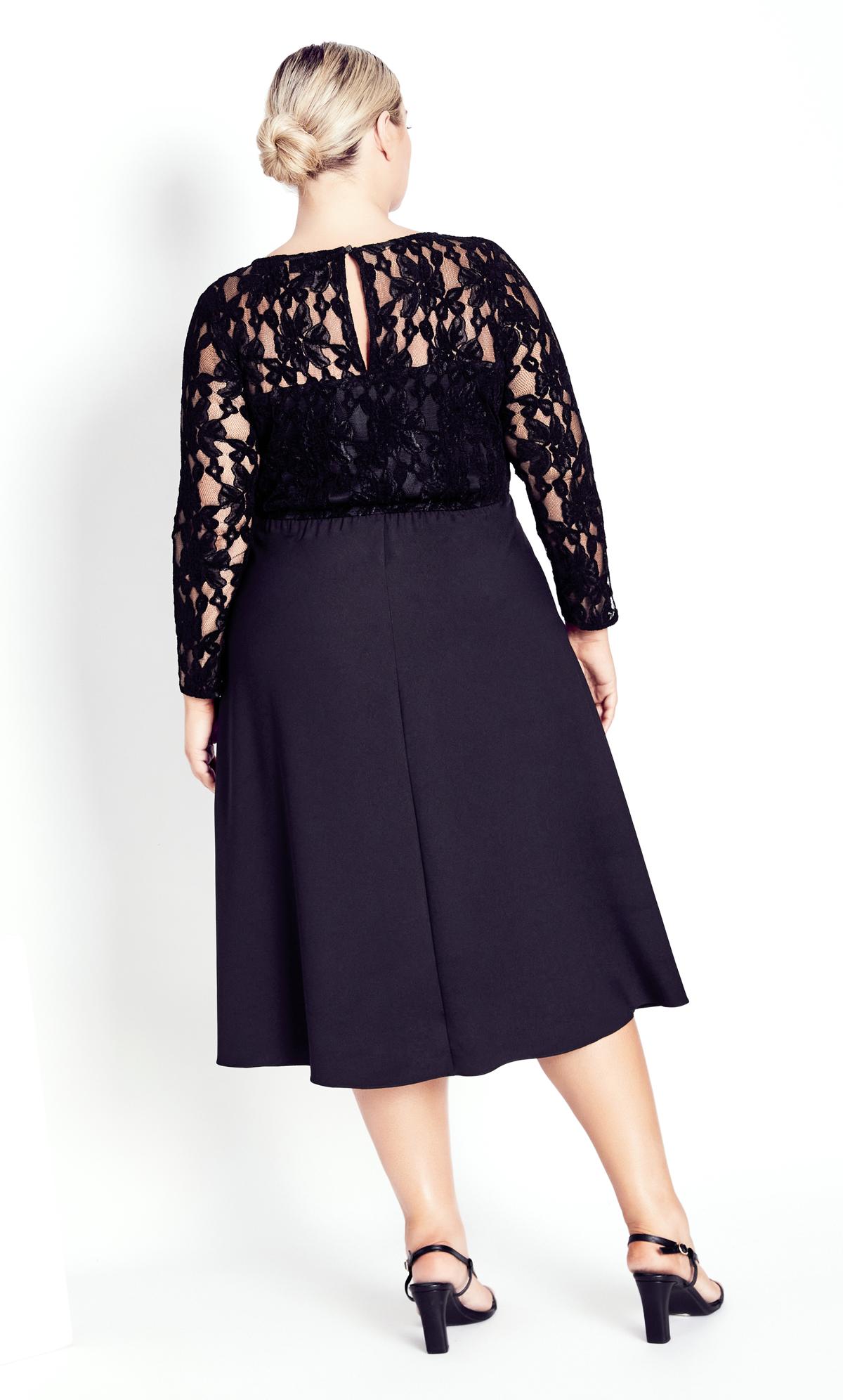 Evans  Black Lace Fit and Flare Dress 2