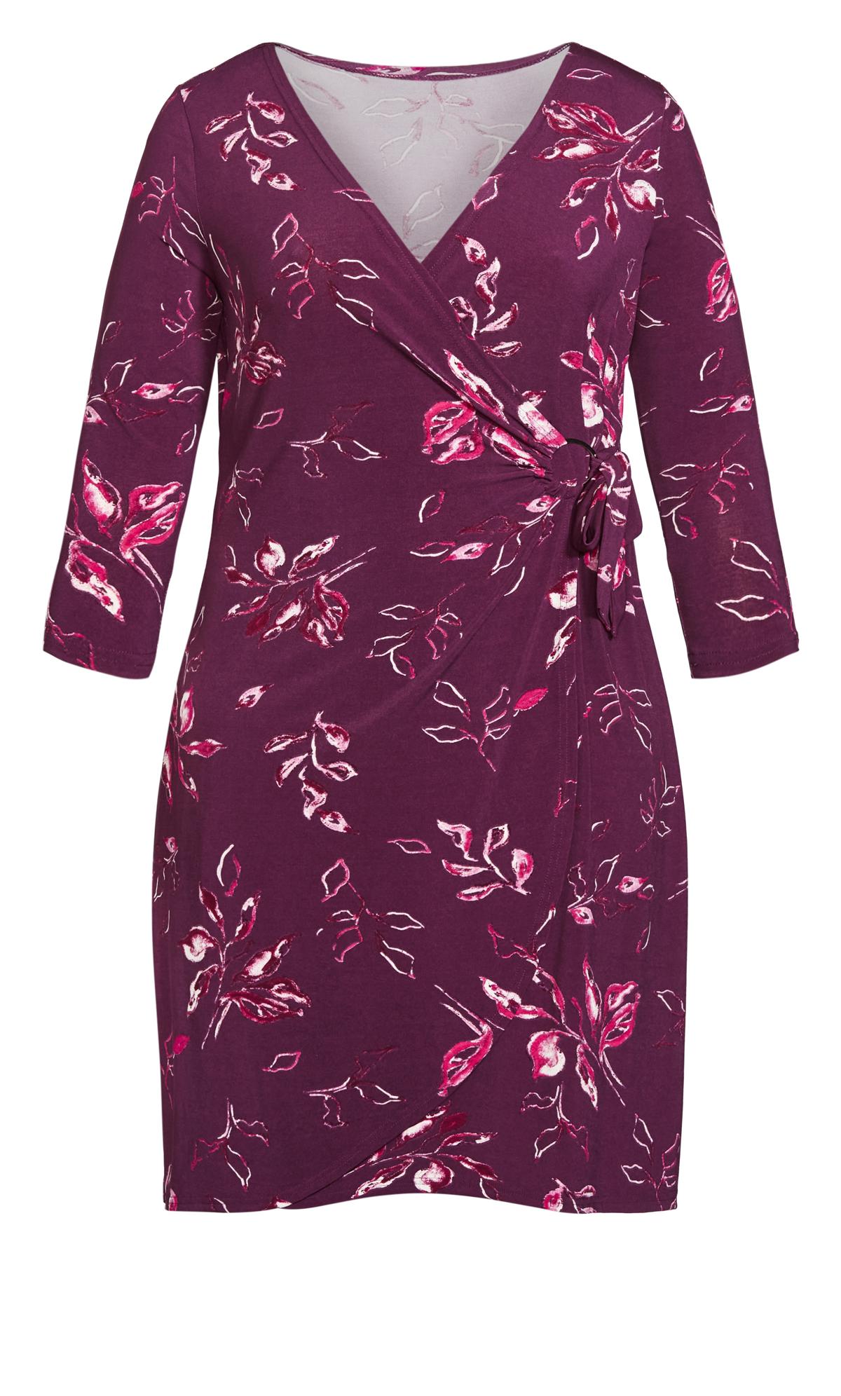 Evans Purple Floral Print Wrap Dress 3
