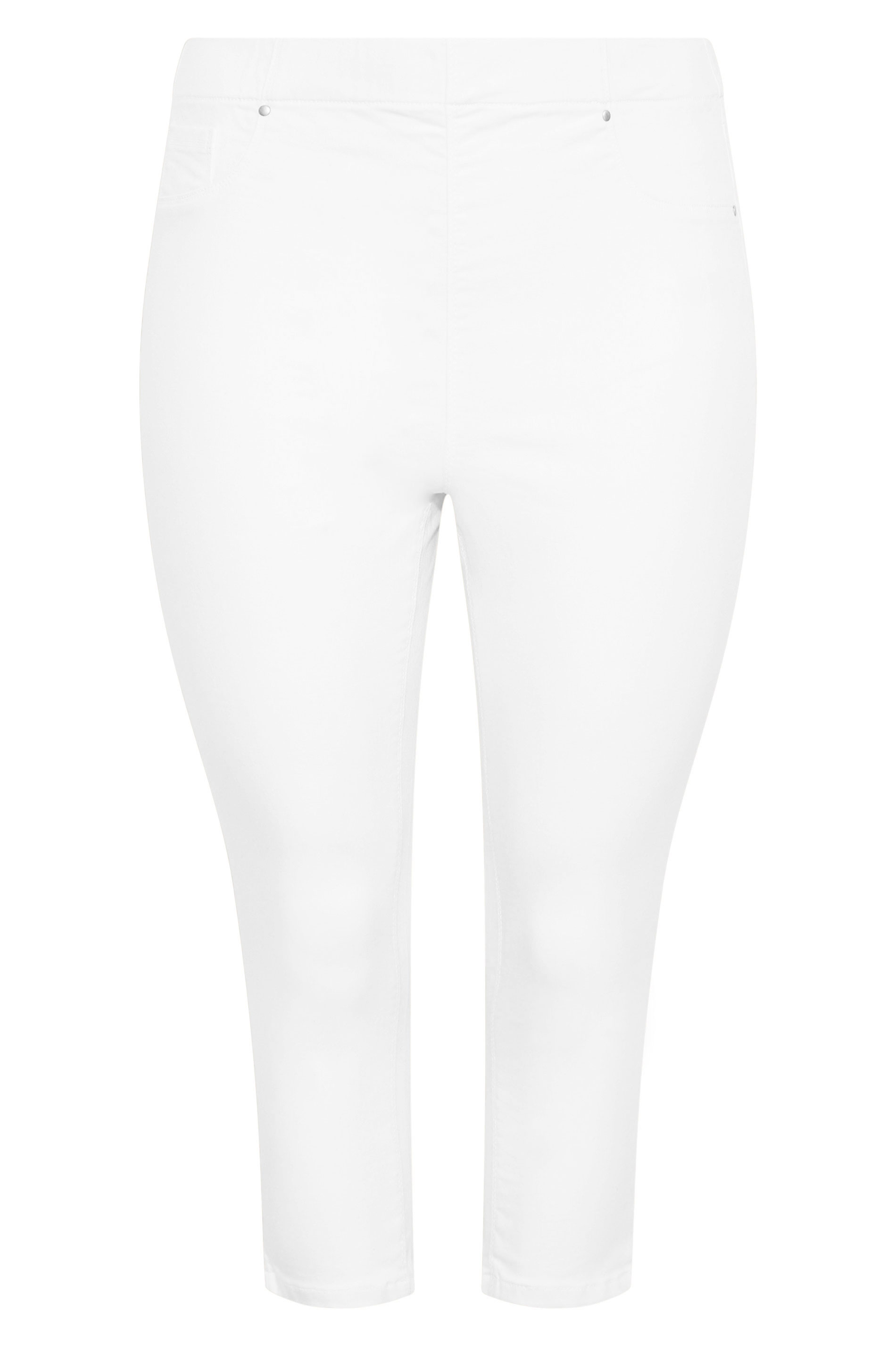 Plus Size White Pull On JENNY Jeggings | Yours Clothing  3