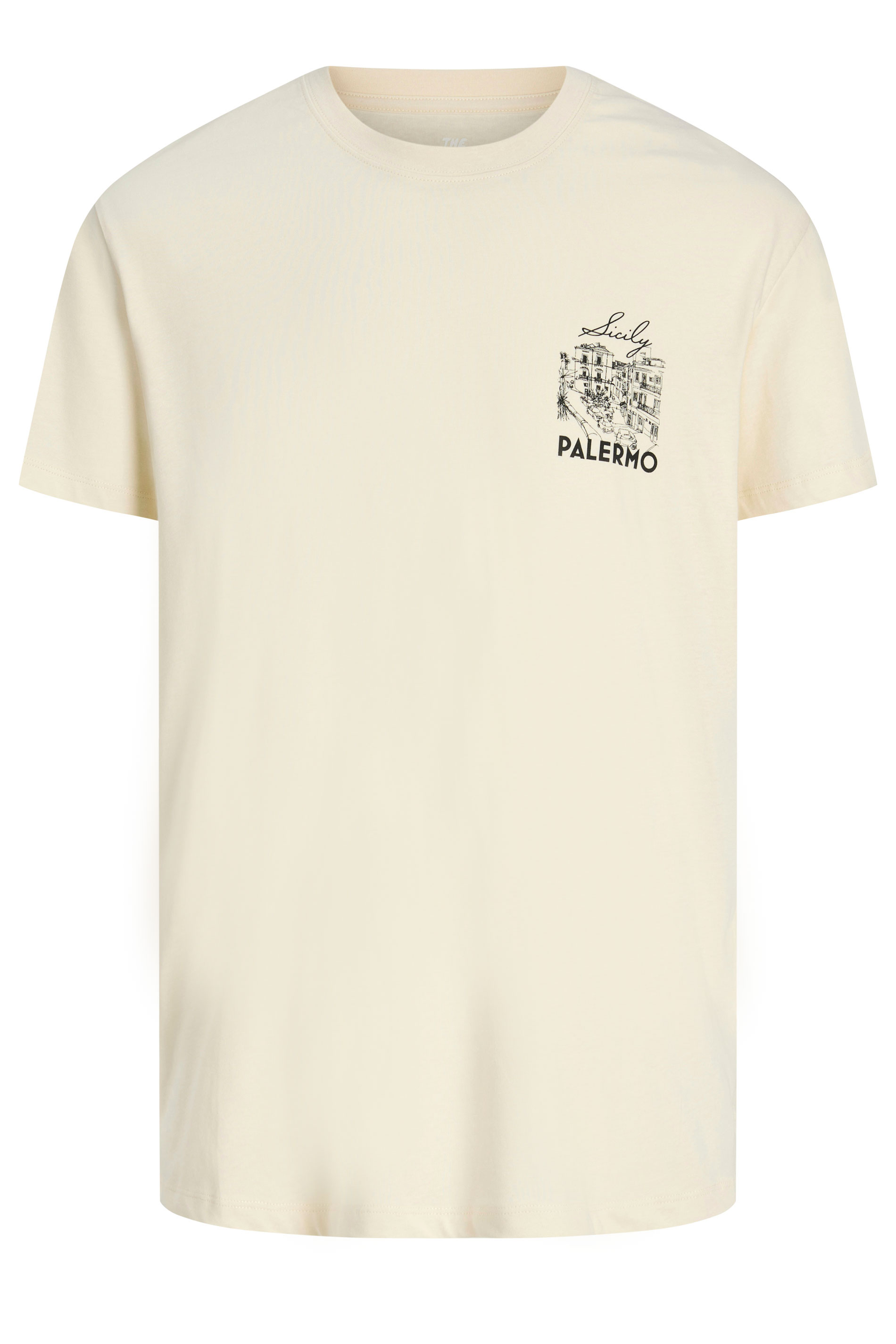 JACK & JONES Big & Tall Antique White 'Palermo' T-Shirt | BadRhino 1