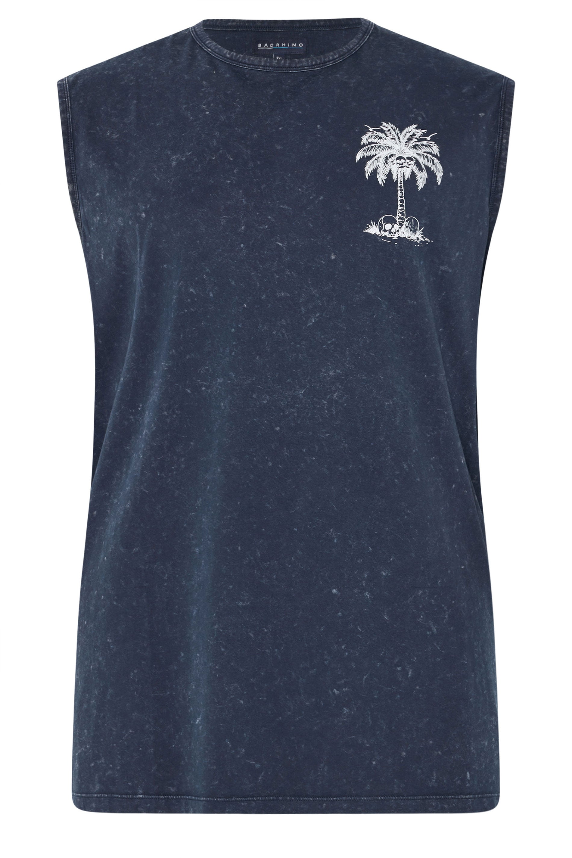 BadRhino Big & Tall Navy Blue Acid Wash Graphic Vest | BadRhino 7