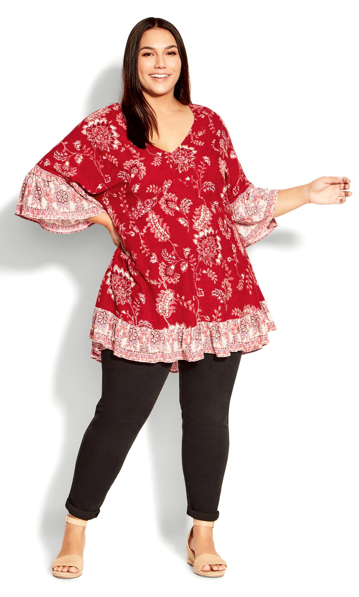Evans Pink Floral Tunic Top 2