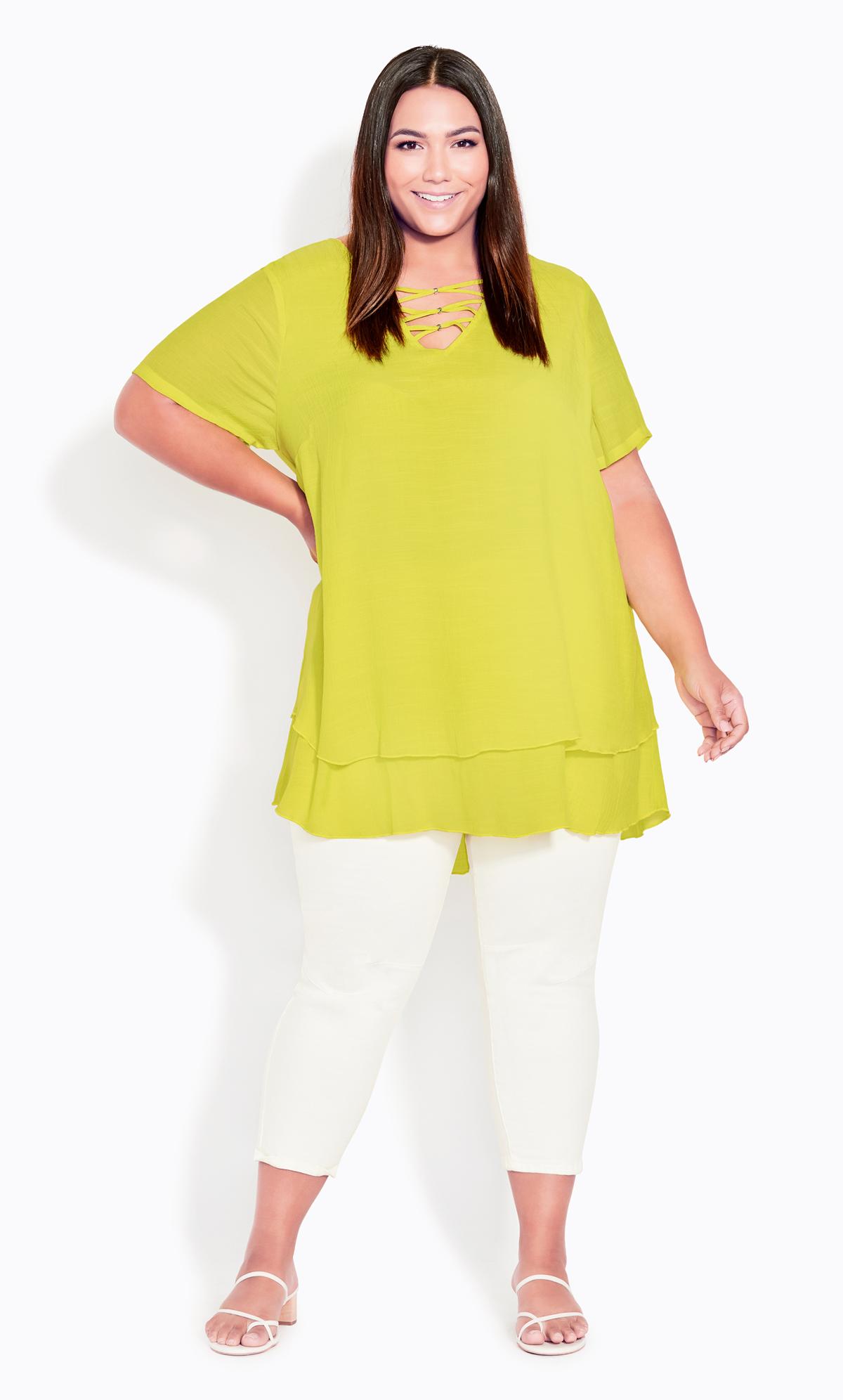 Evans Yellow Marion Caged Tunic 2