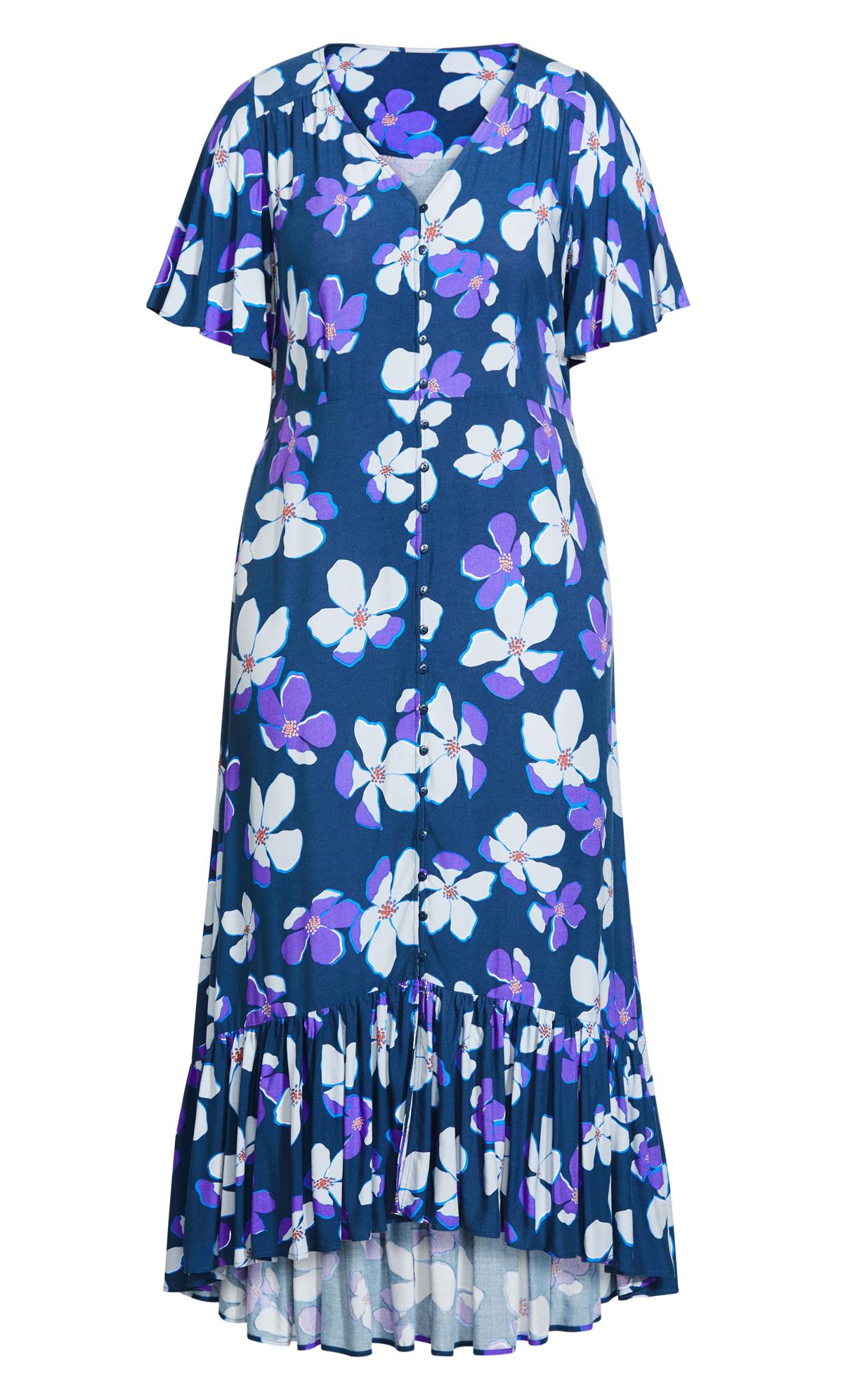 Sasha Flutter Sleeve Violet Maxi Dress 3