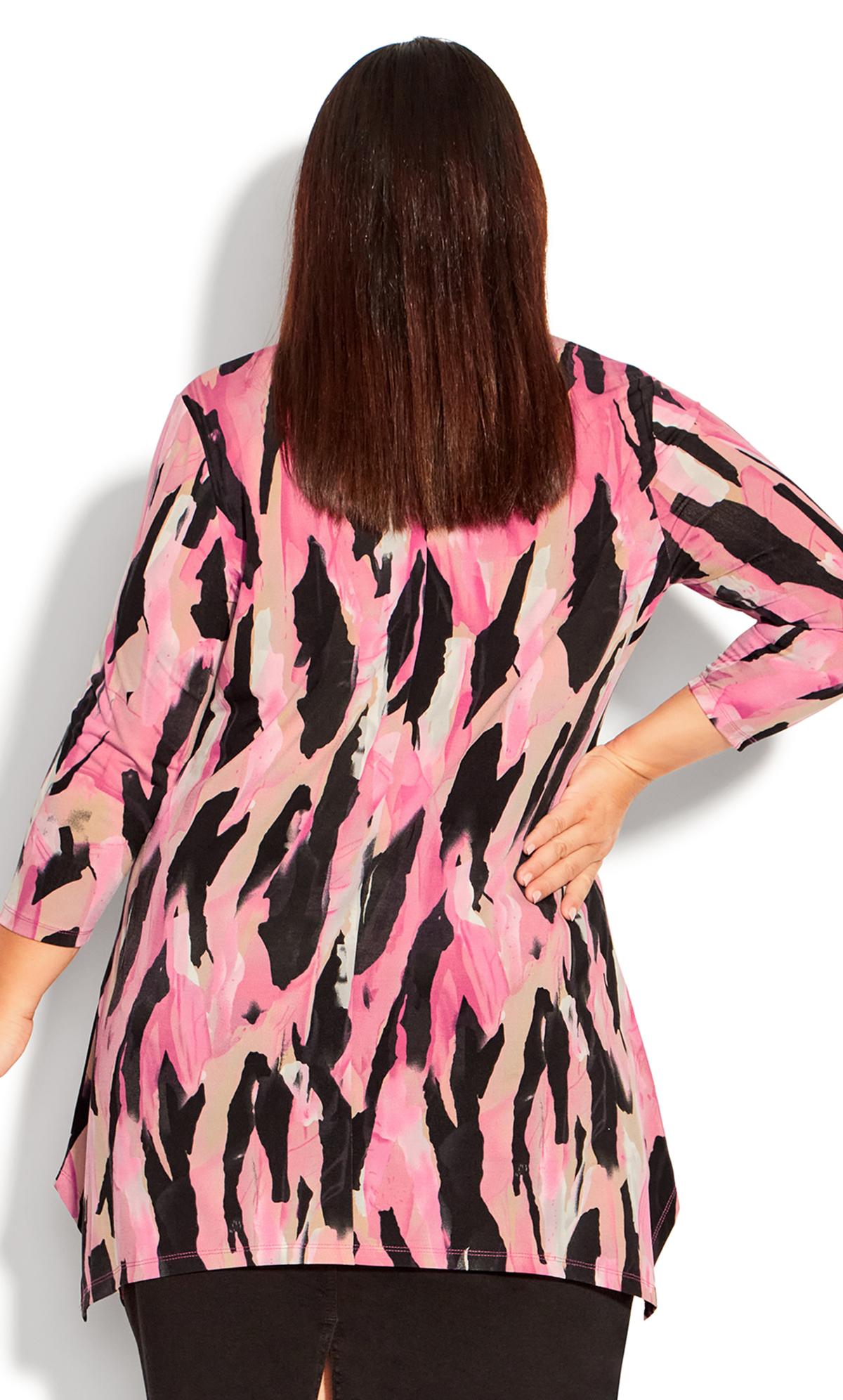 Evans Pink Abstract Print Tunic 3