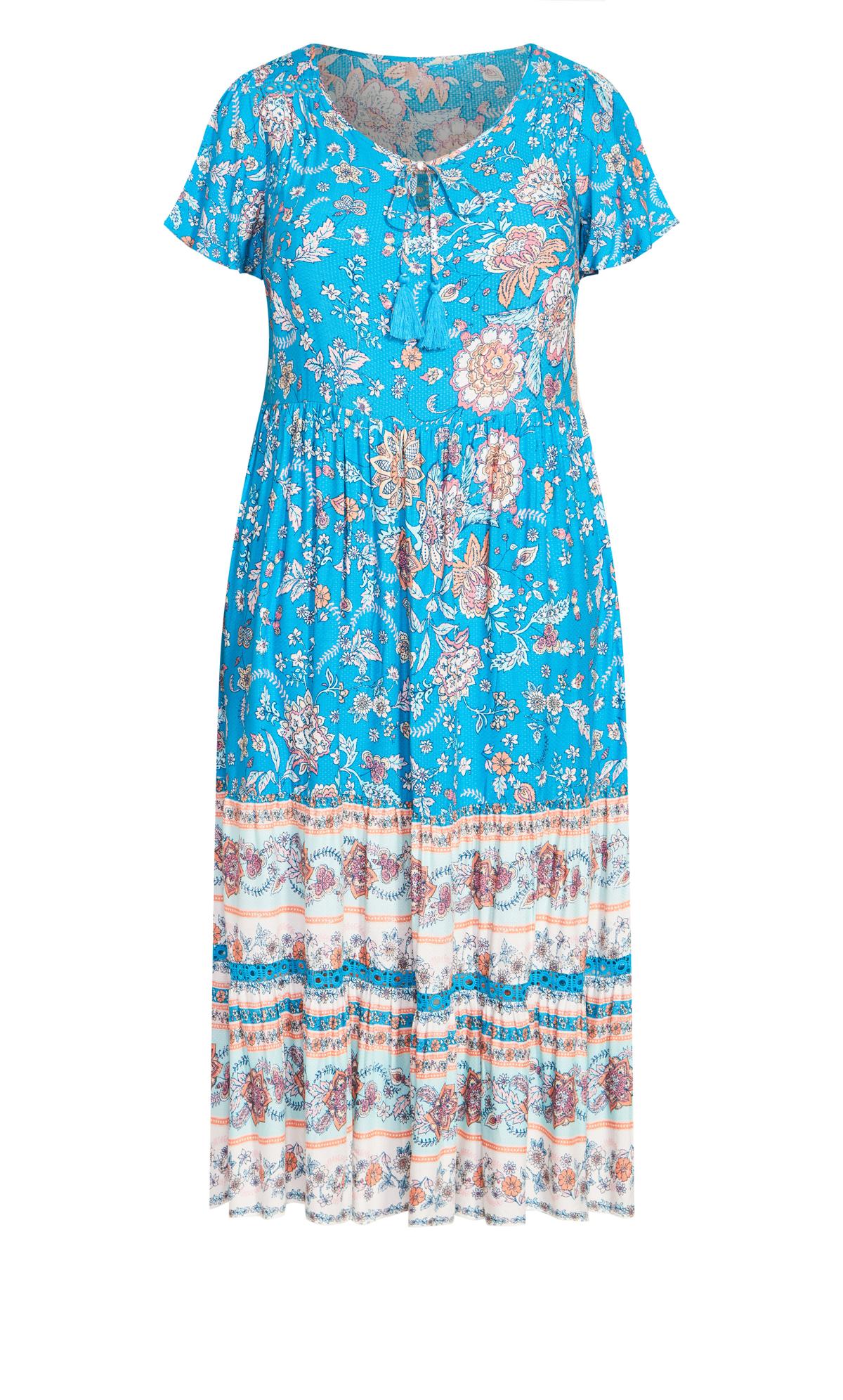 Aveology Blue Paisley Print Maxi Dress | Evans