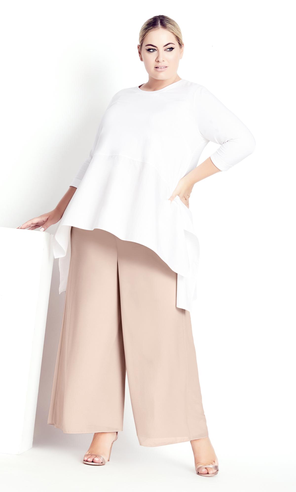 Evans  Pale Pink Sparkle Palazzo Wide Leg Trousers 3