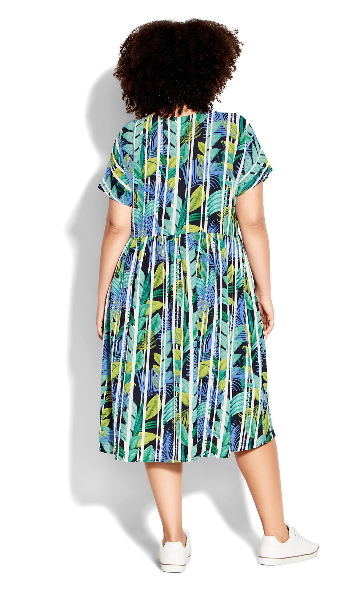 Evans Black & Green Abstract Stripe Smock Dress 2