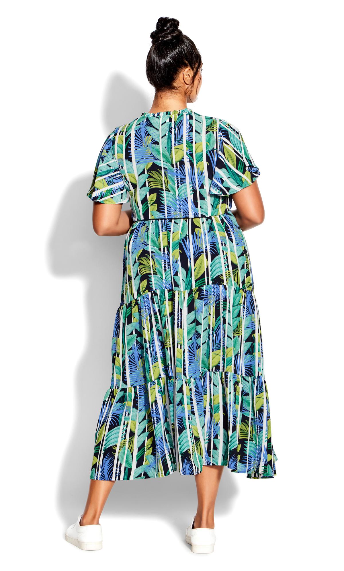 Evans Green Happy Tier Print Dress 2