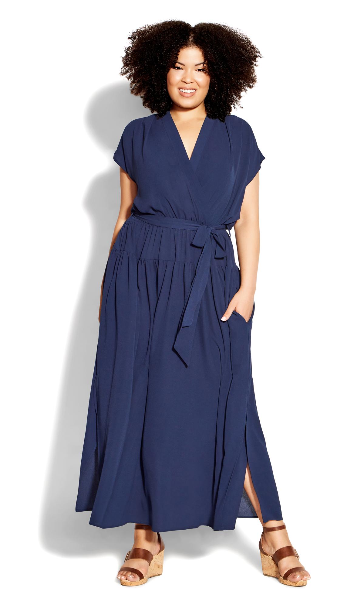 Loralette Navy Blue Wrap Maxi Dress 1