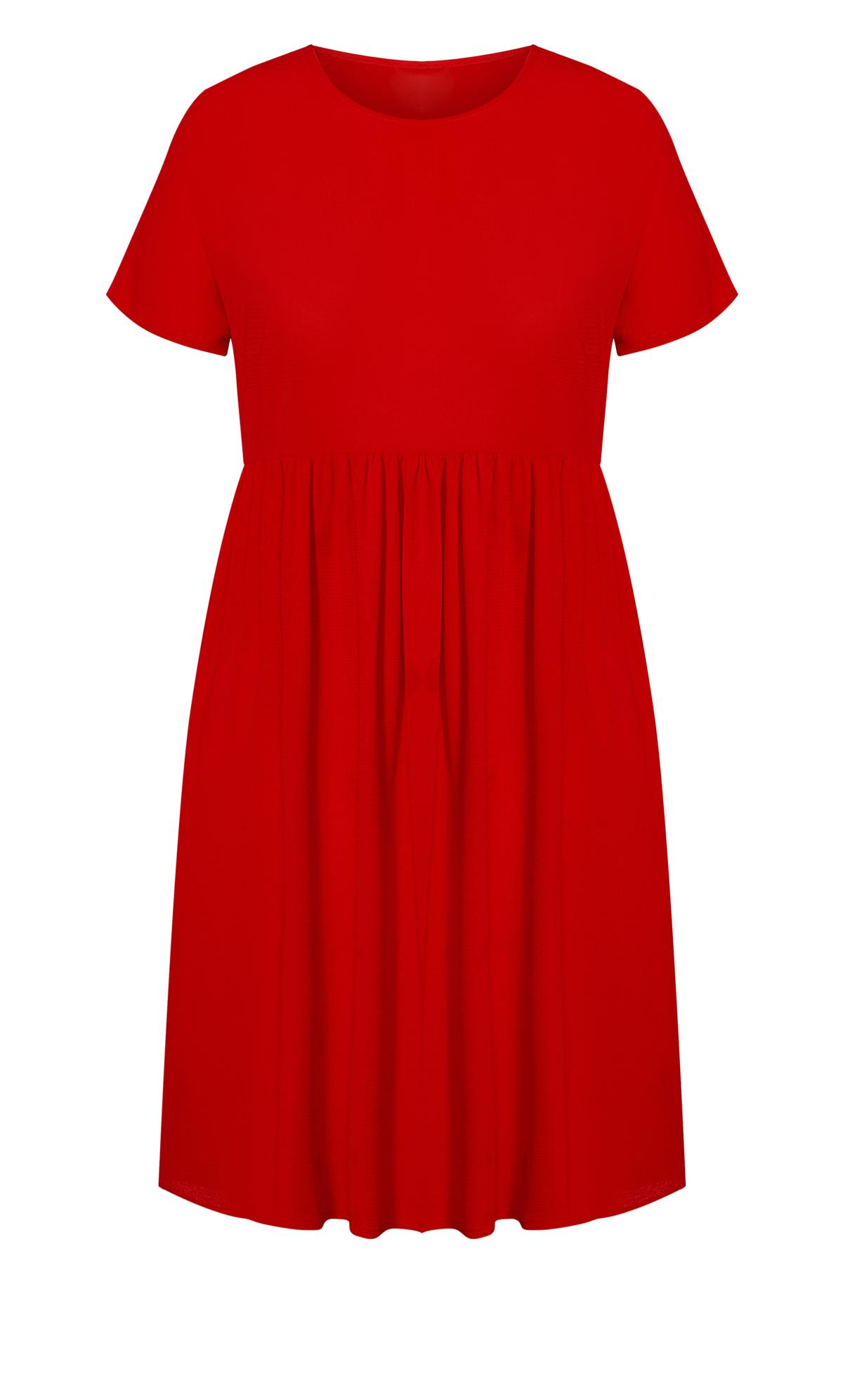 Evans Red Doll Up Plain Dress 3