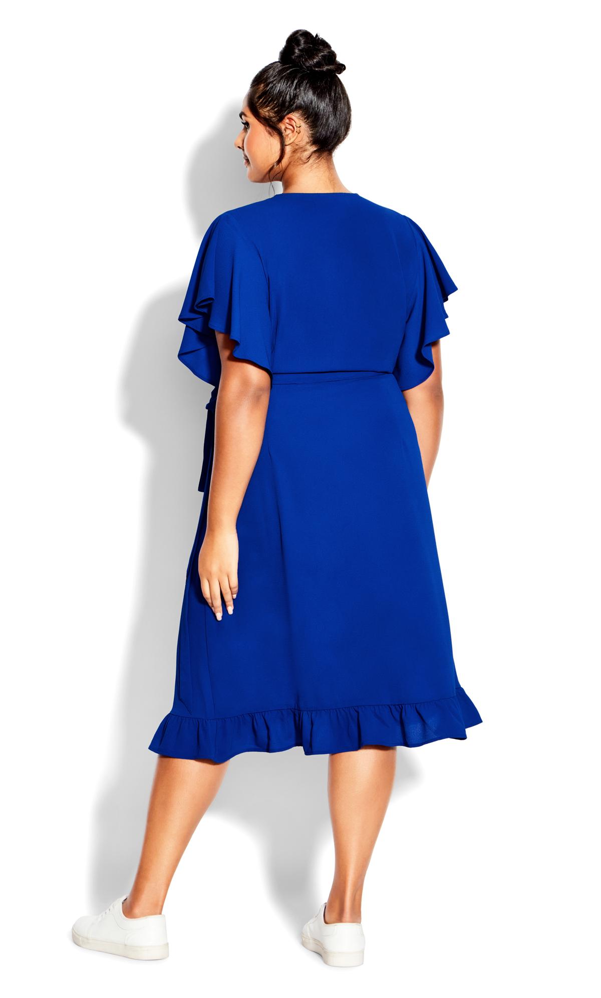 Evans Cobalt Blue Wrap Midi Dress 2