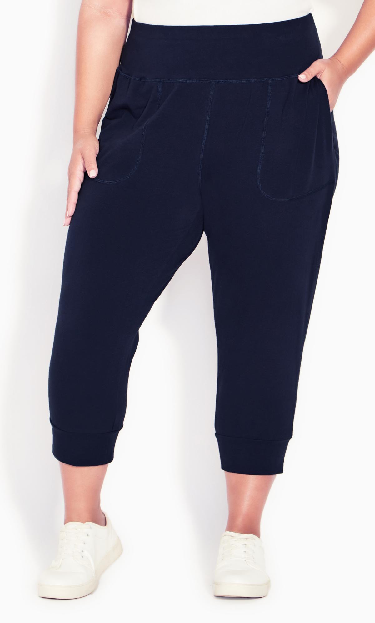 Ave Leisure Navy Blue Cropped Joggers 3