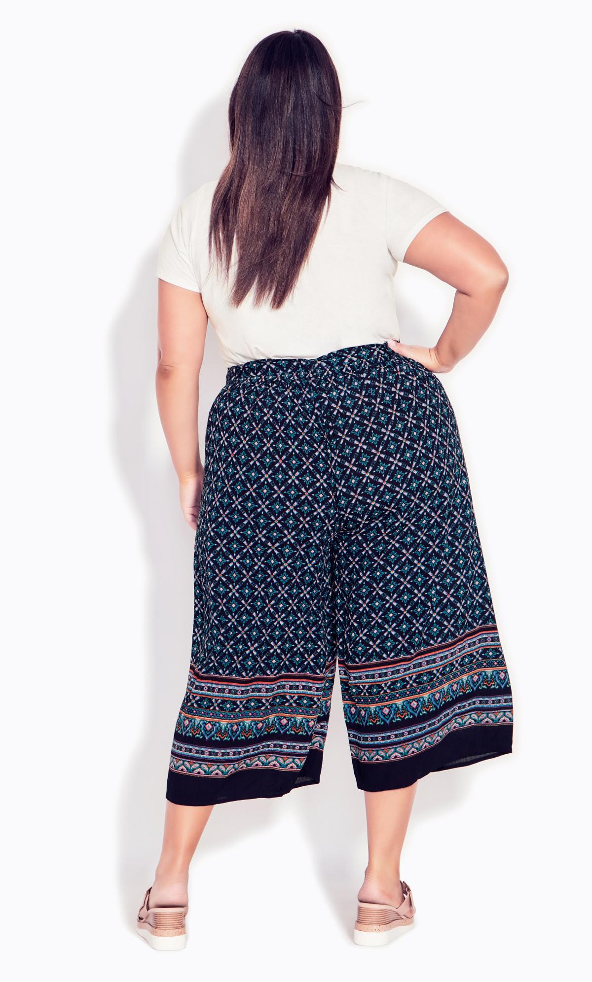 Pull On Navy Print Culotte 3