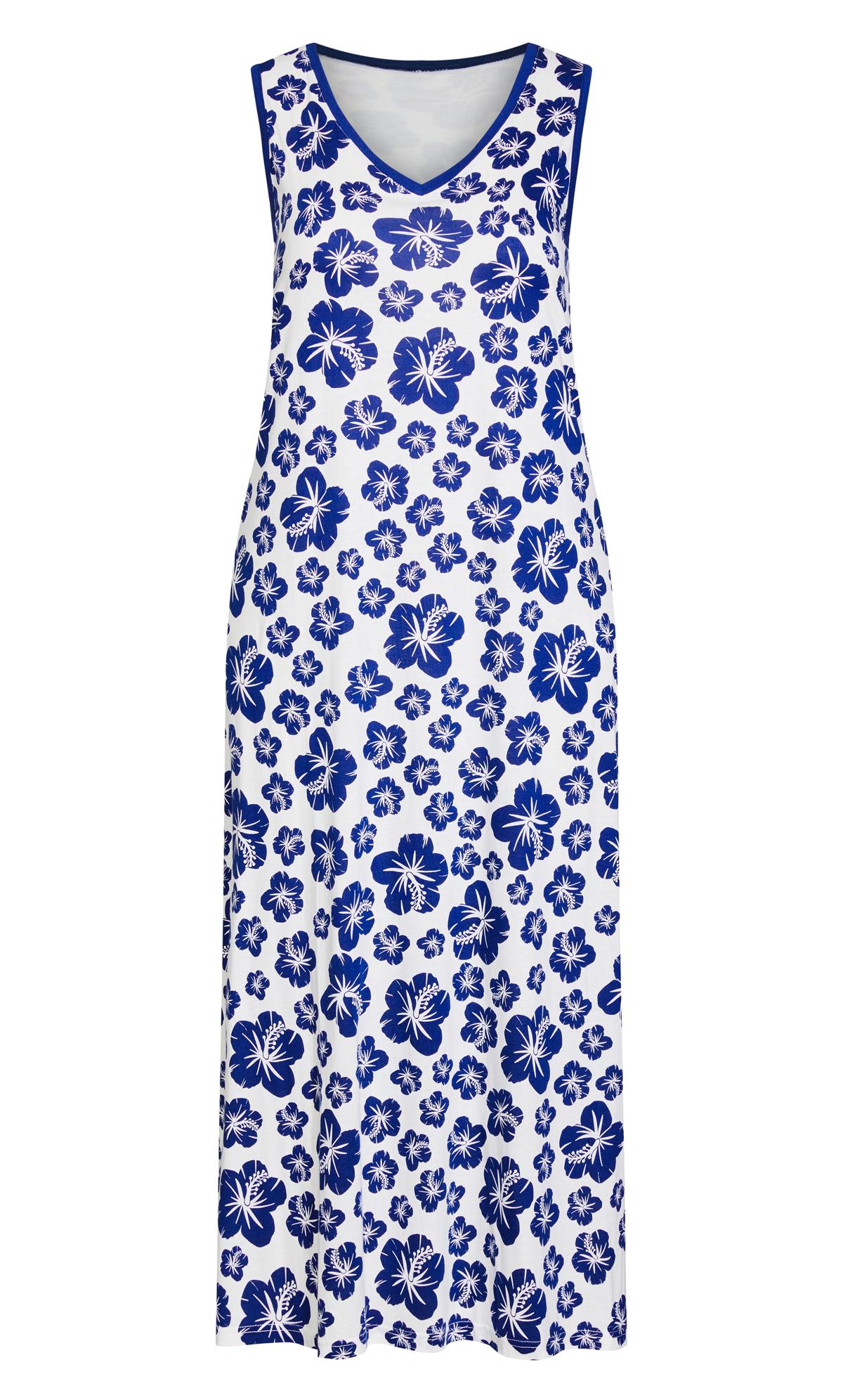 Evans White & Blue Floral Maxi Nightdress 3