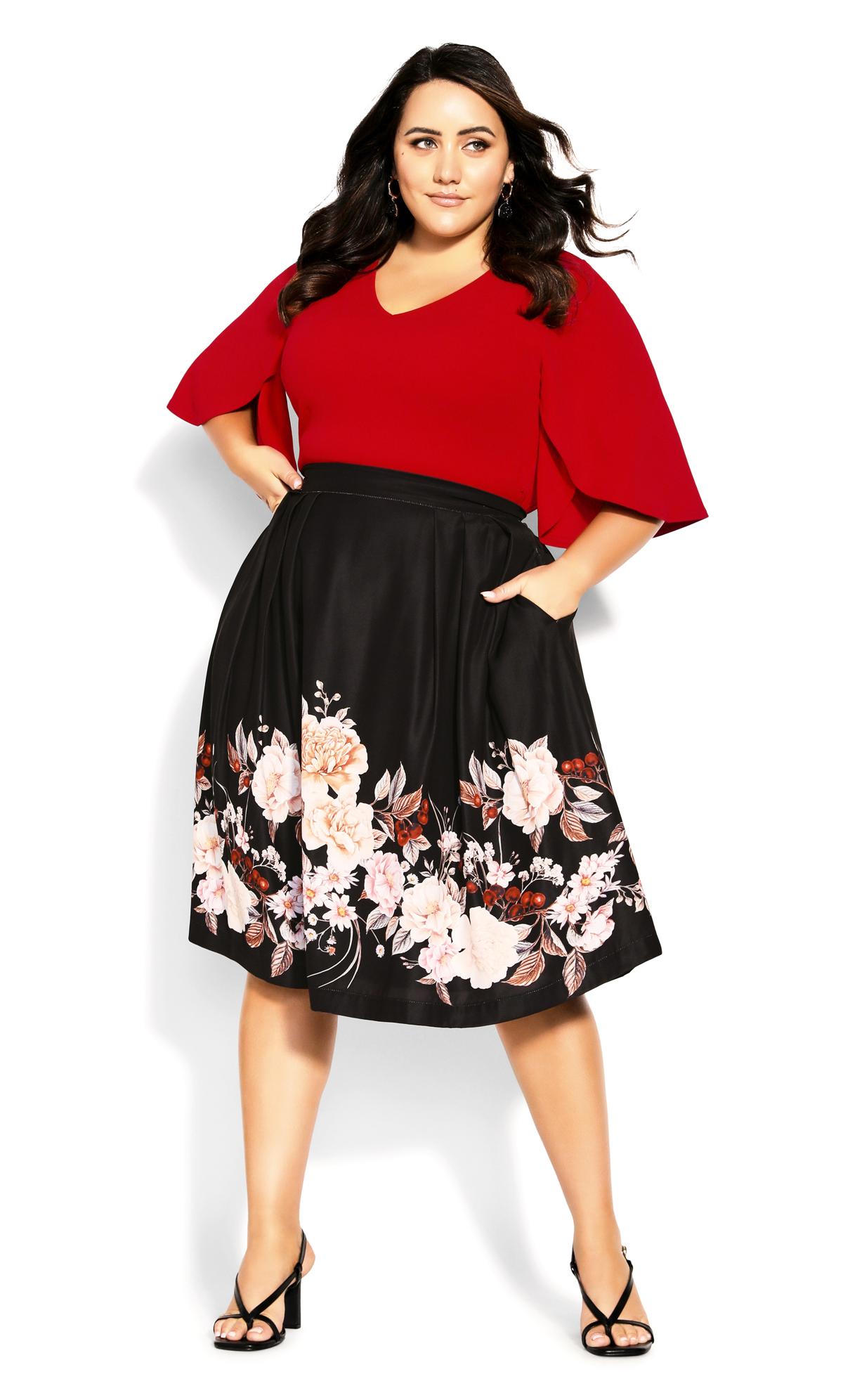 Sophia Floral Black Skirt 1