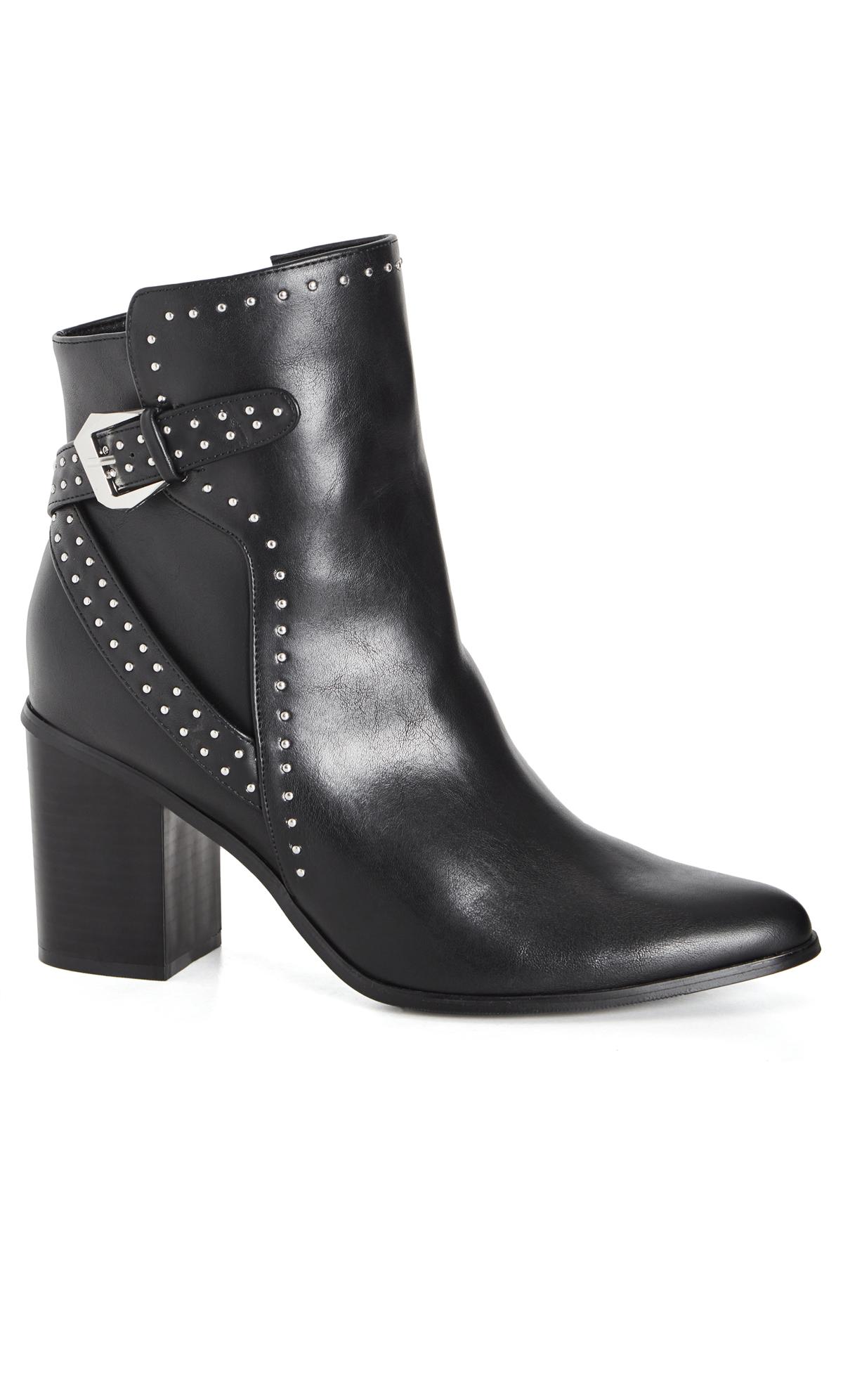 Evans Black WIDE FIT Orly Ankle Boot 2
