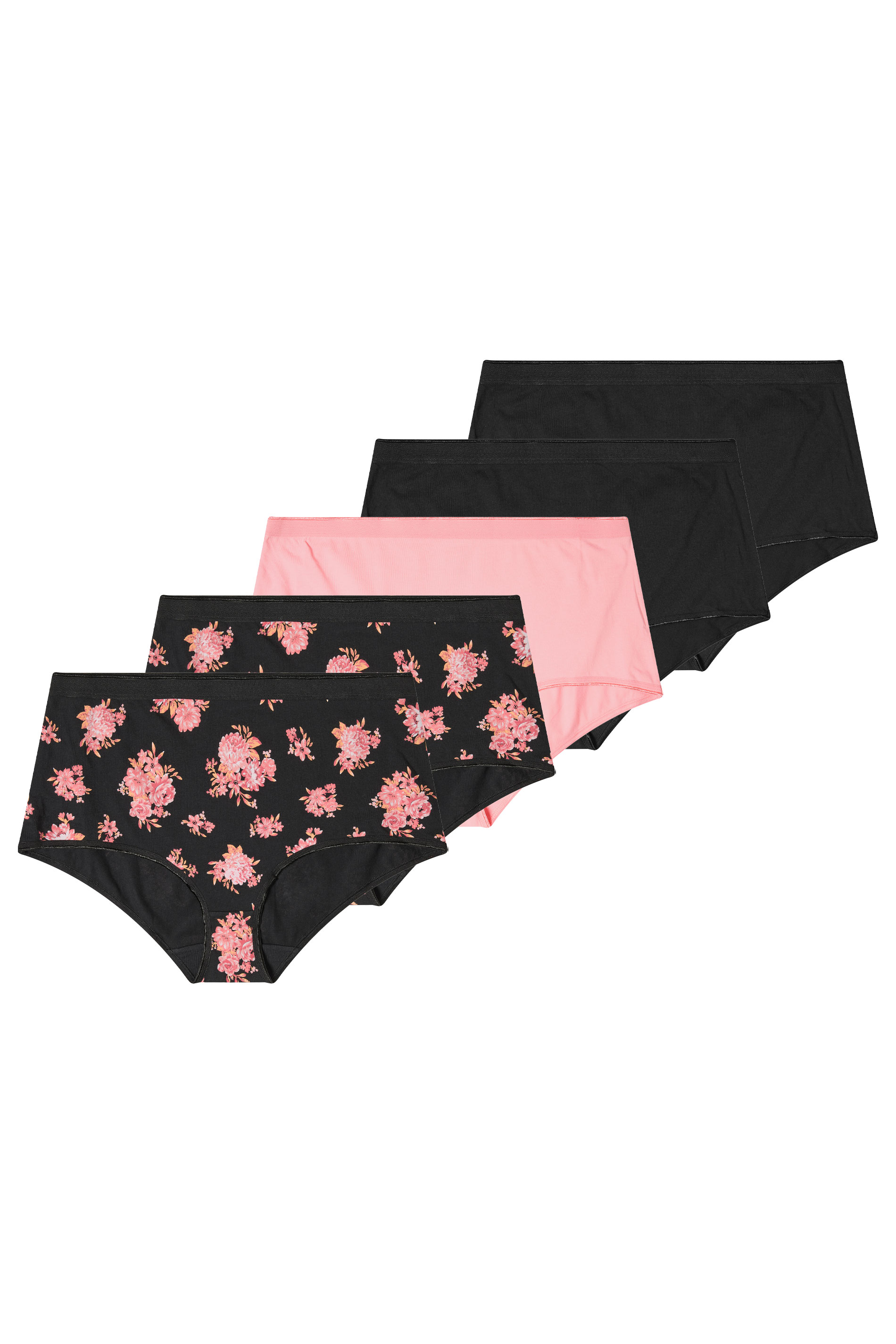YOURSET 5 PACK Plus Size Orange Floral Print Full Briefs | Yours Clothing 3