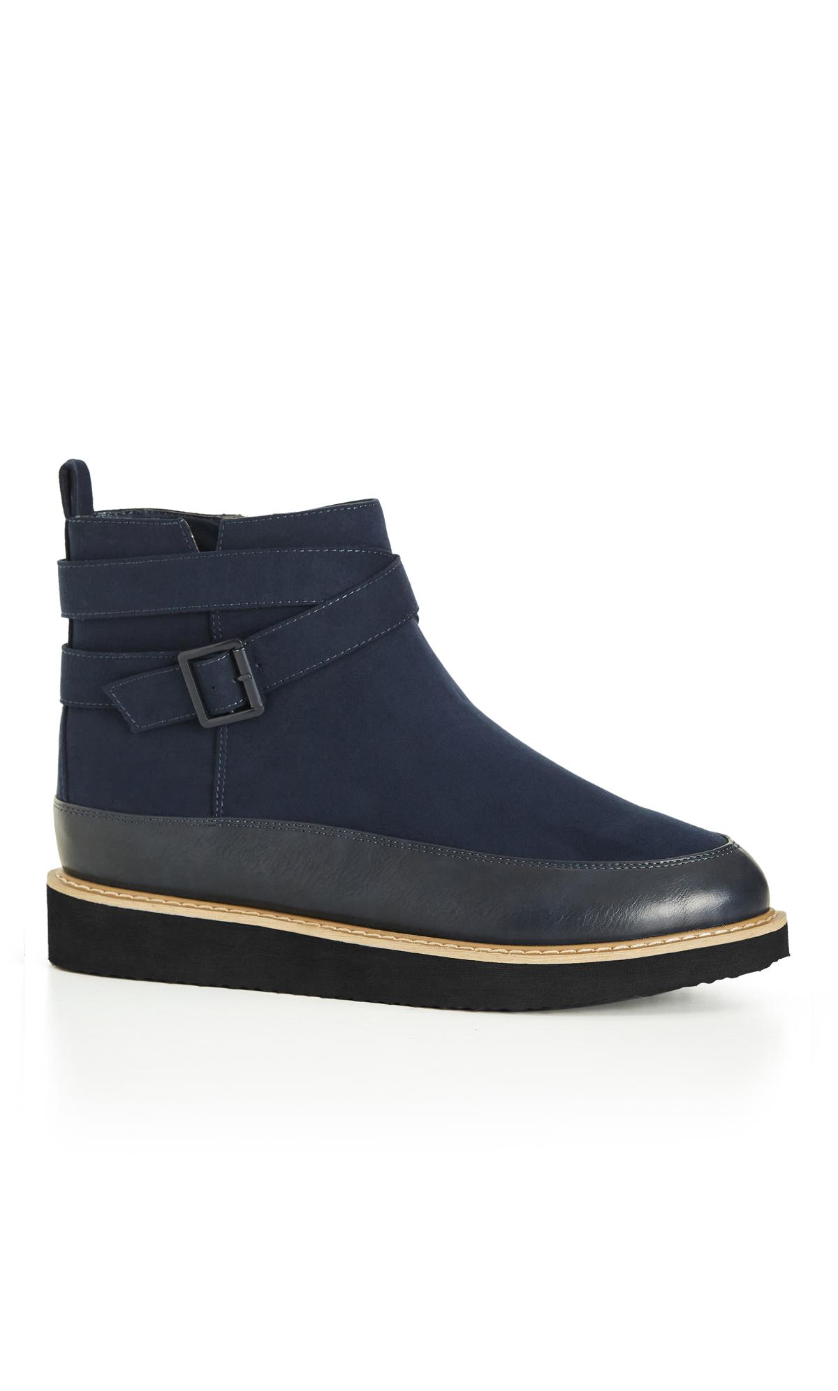 Evans Navy WIDE FIT Scarlett Ankle Boot 2