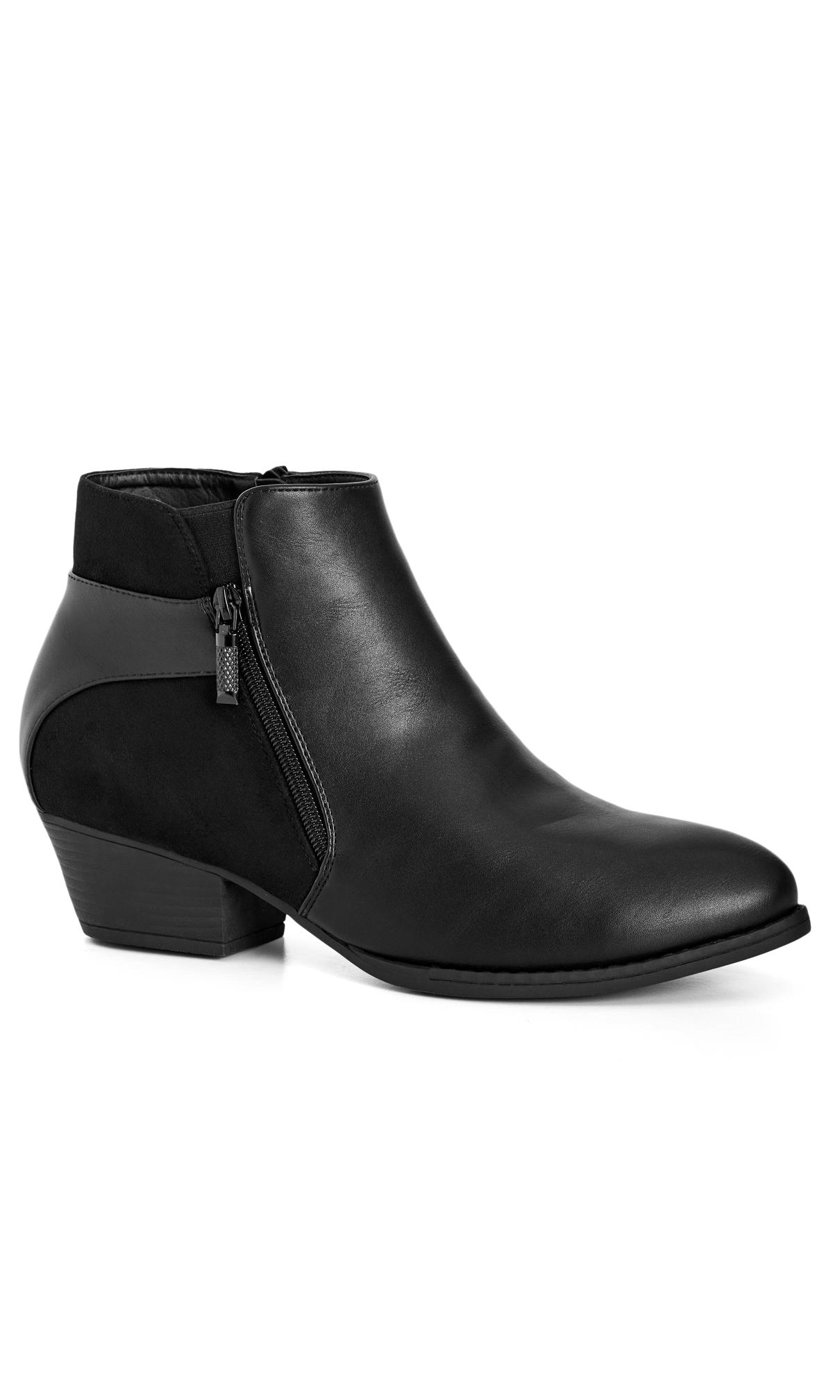 Haley Wide Fit Black Ankle Boot 1