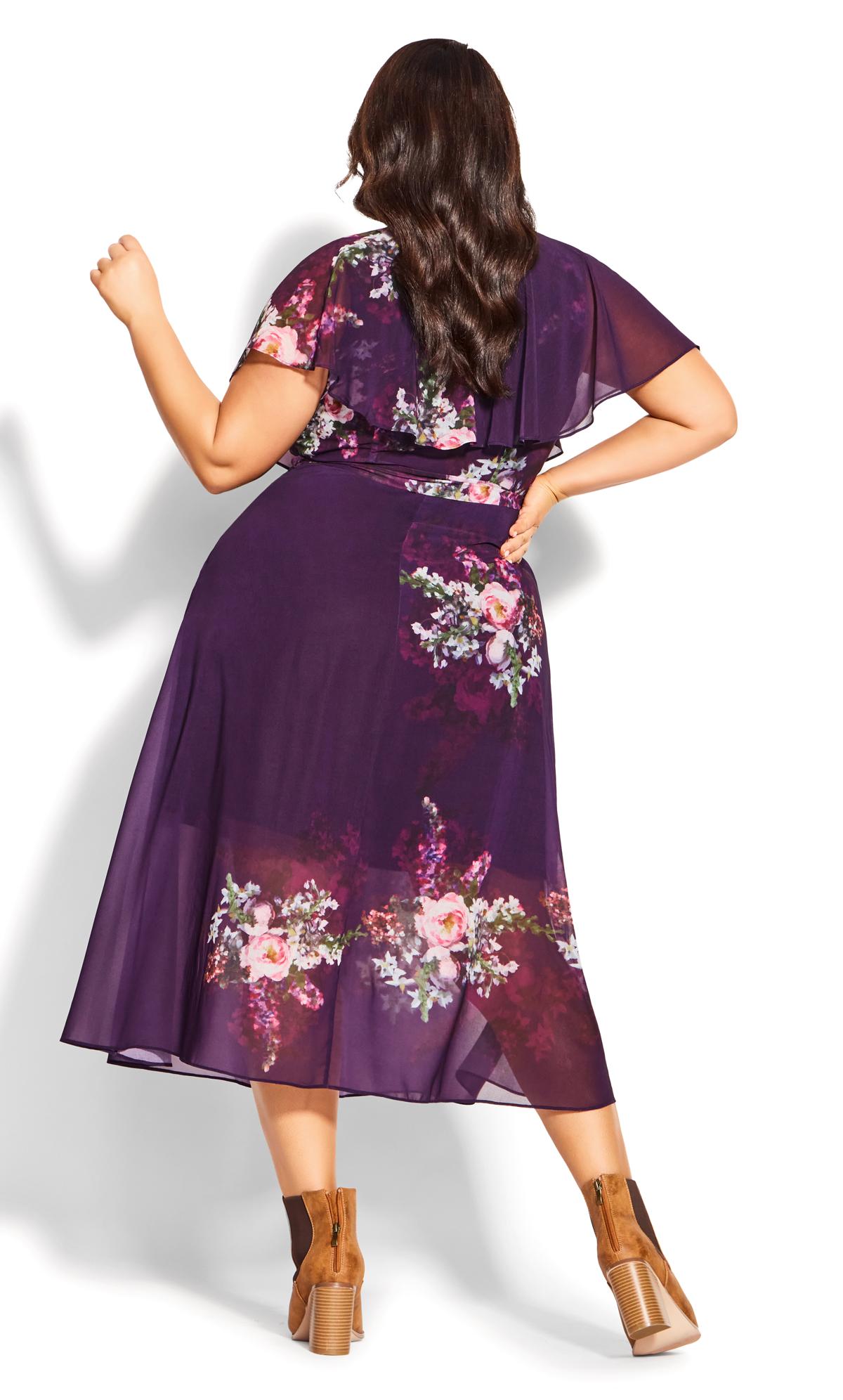 Evans Purple Floral Wrap Dress 3
