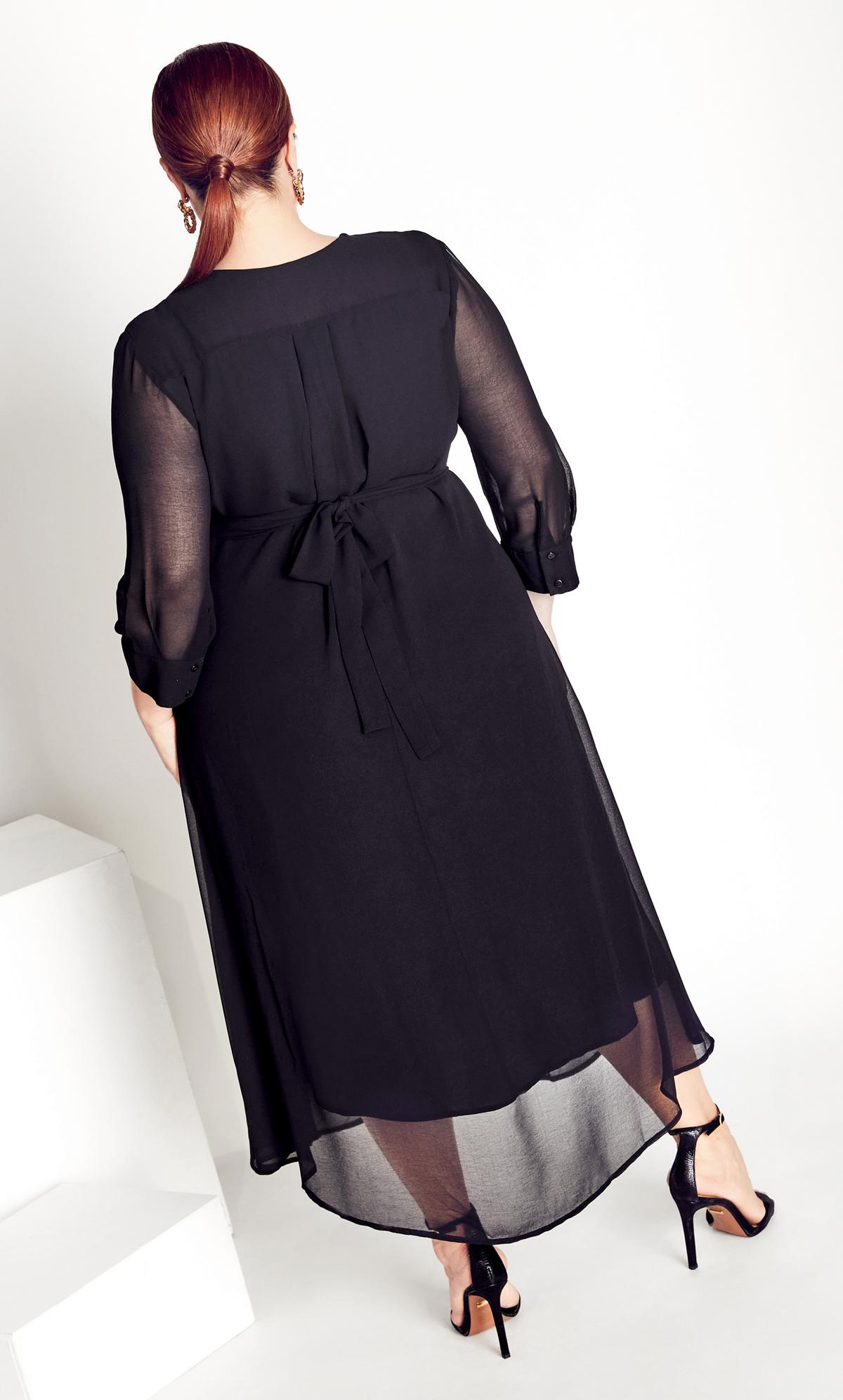 Evans Black Long Sleeve Midi Dress 2