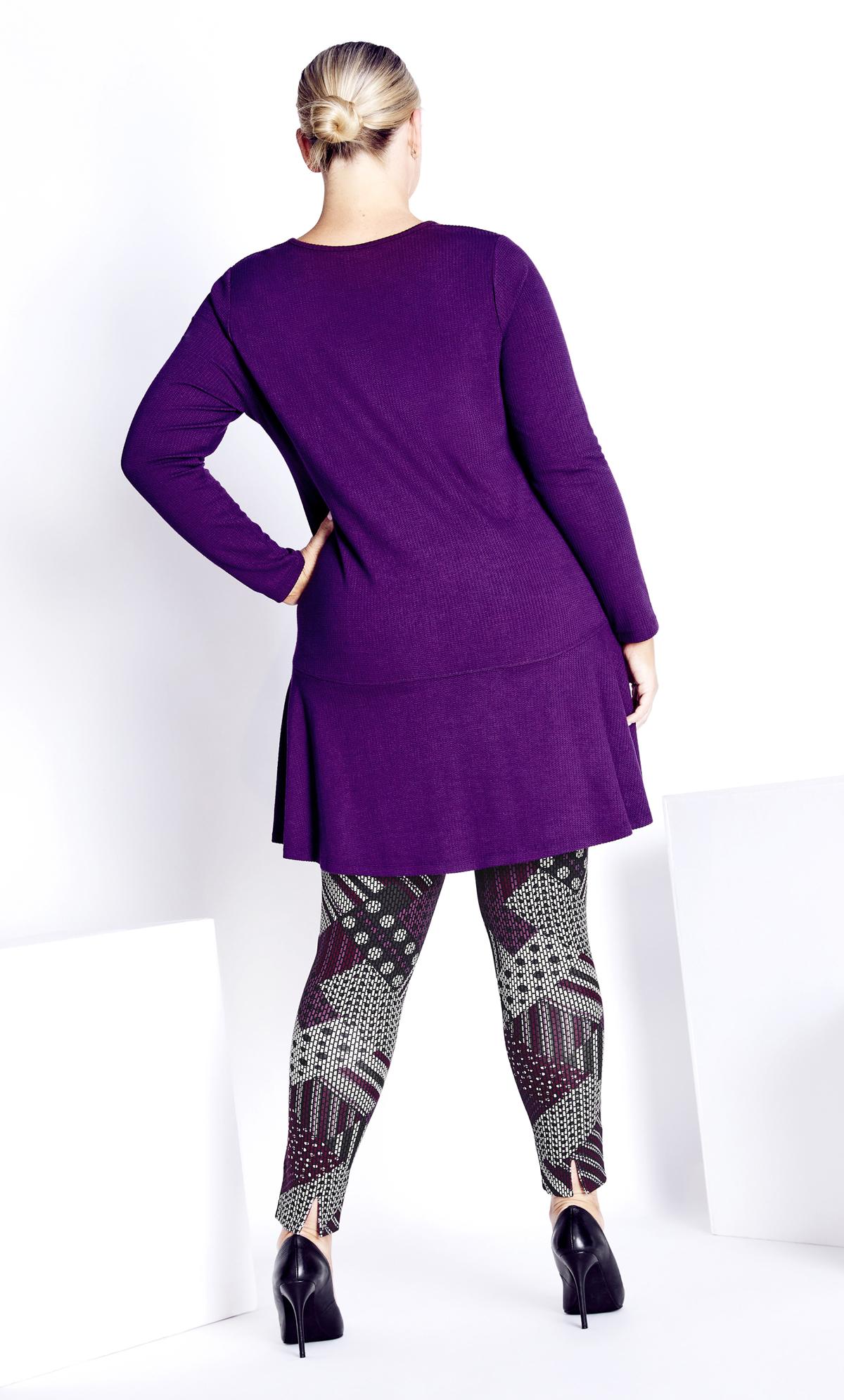 Evans Purple Geometric Print Trousers 3