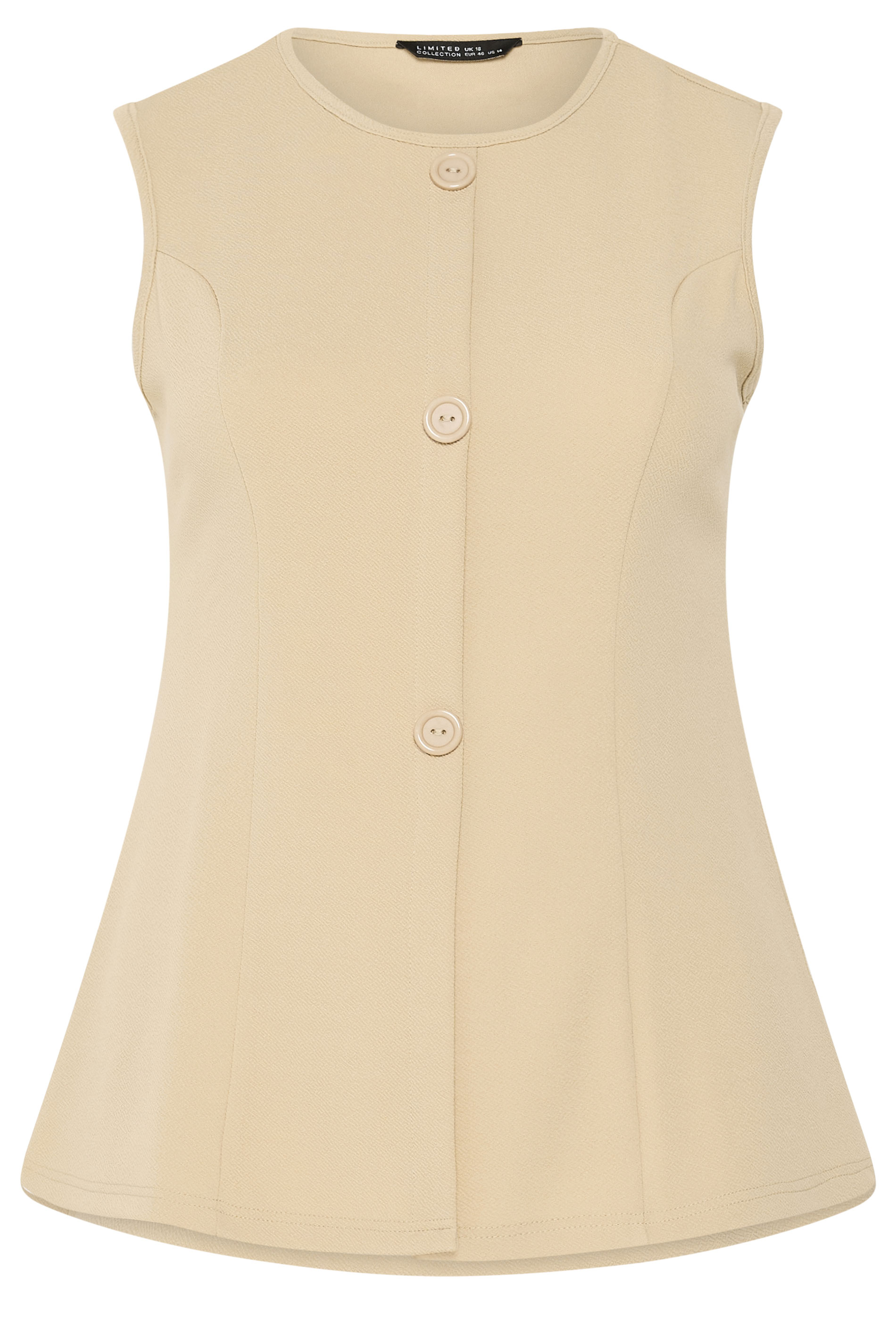 LIMITED COLLECTION Plus Size Natural Brown Seam Detail Waistcoat | Yours Clothing 5