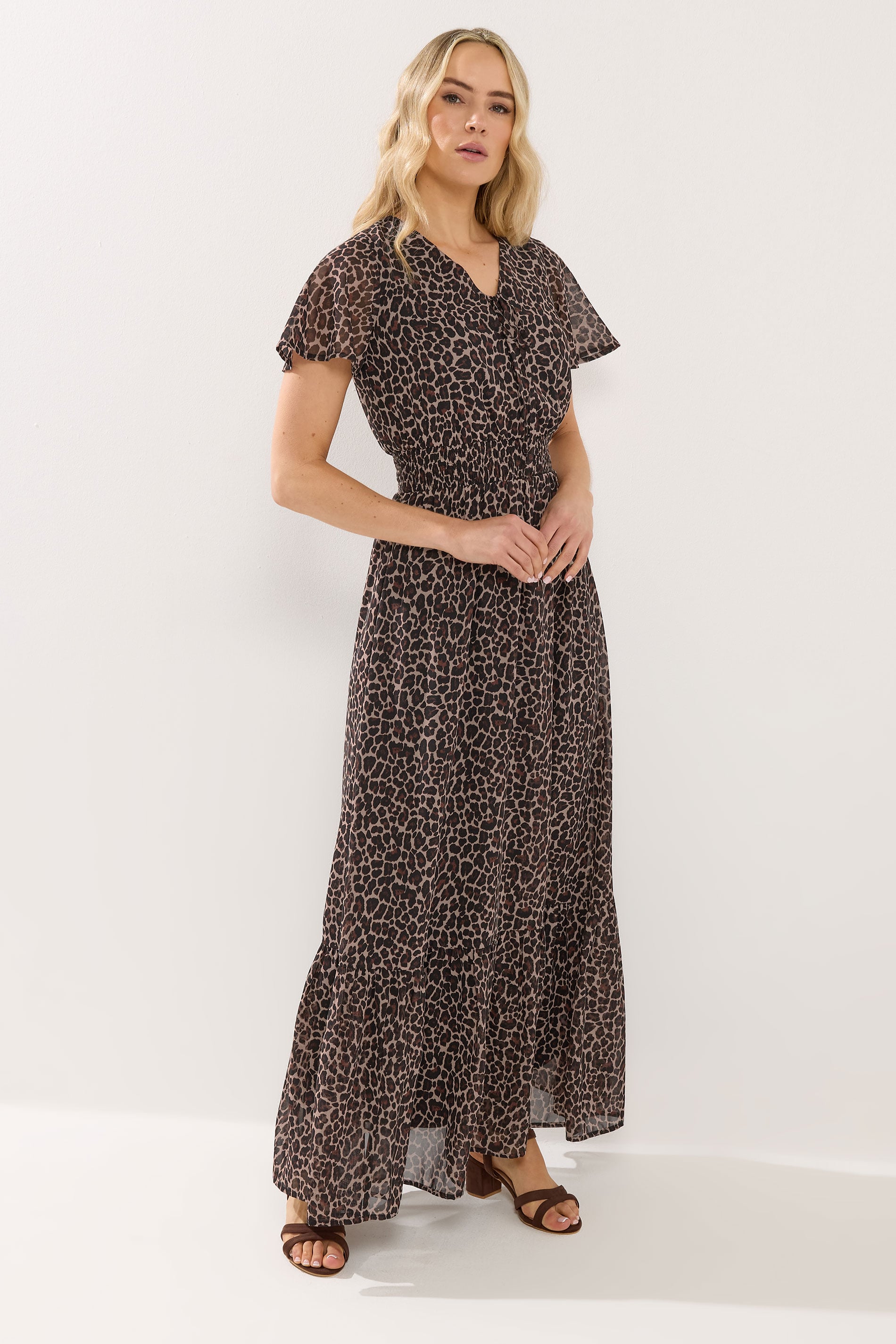 LTS Tall Women's Brown Leopard Print Maxi Dress | Long Tall Sally 3