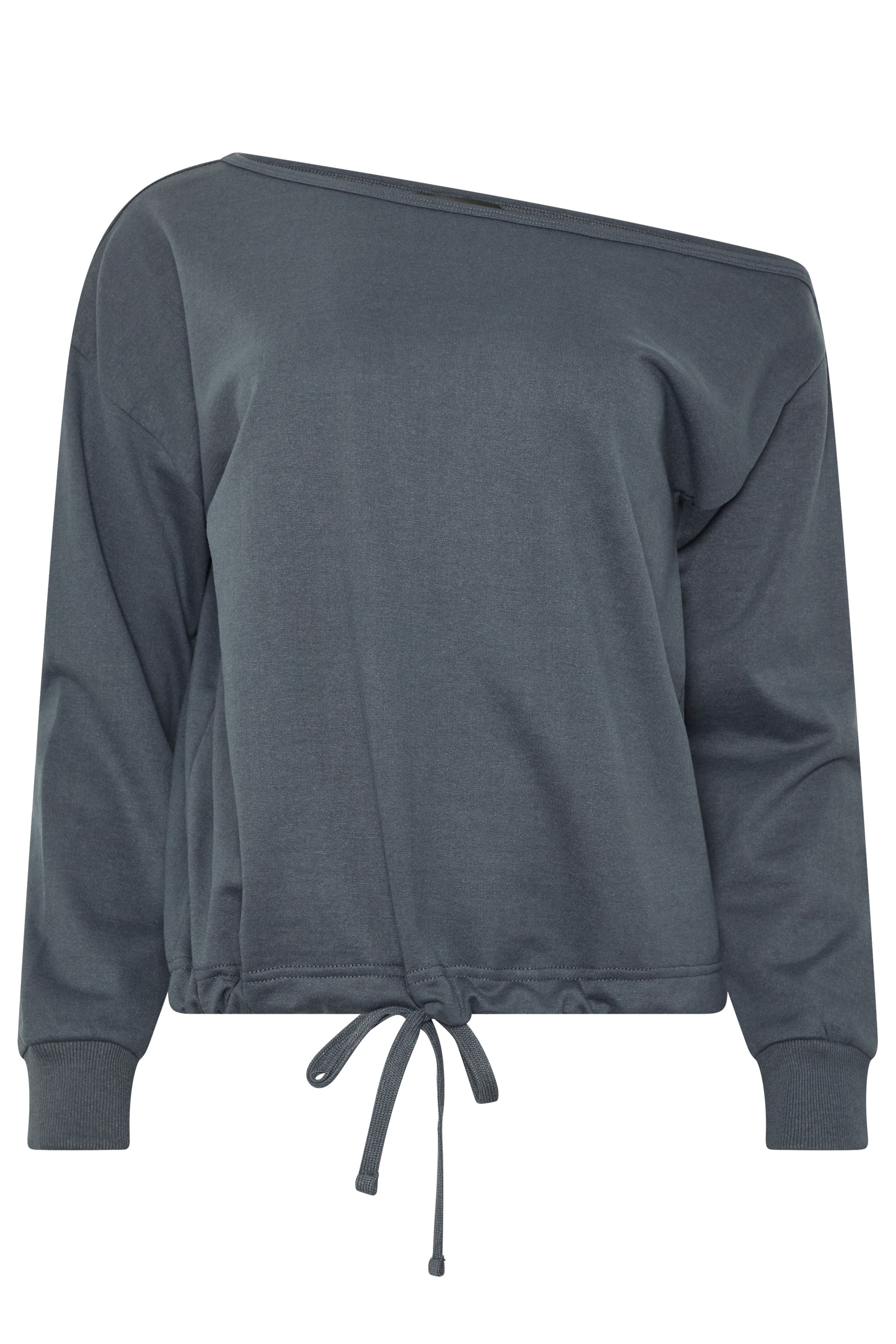 PixieGirl Petite Women's Dark Blue Off Shoulder Sweatshirt | PixieGirl 2