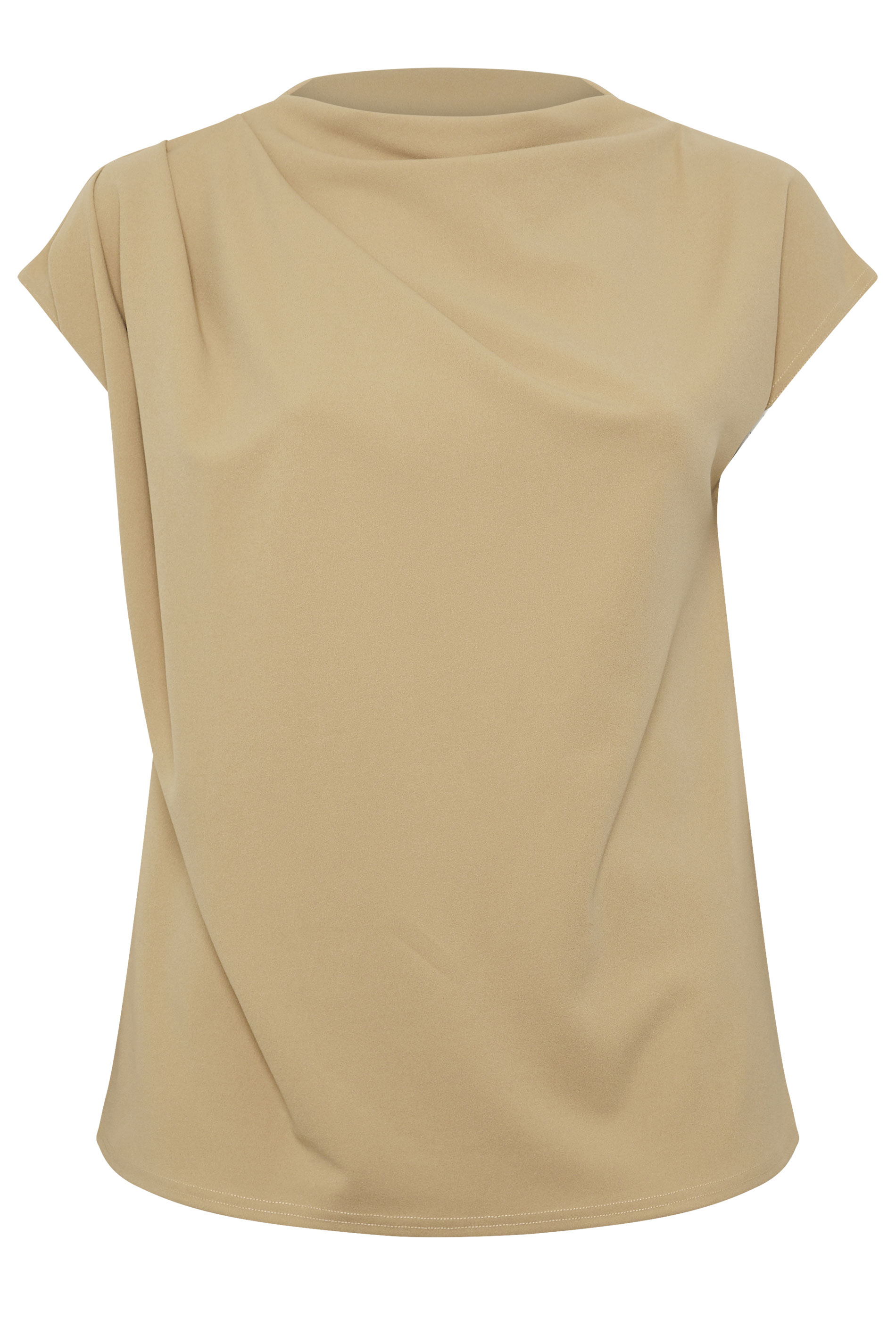 YOURS LONDON Plus Size Natural Brown Drape Shoulder Top | Yours Clothing 7