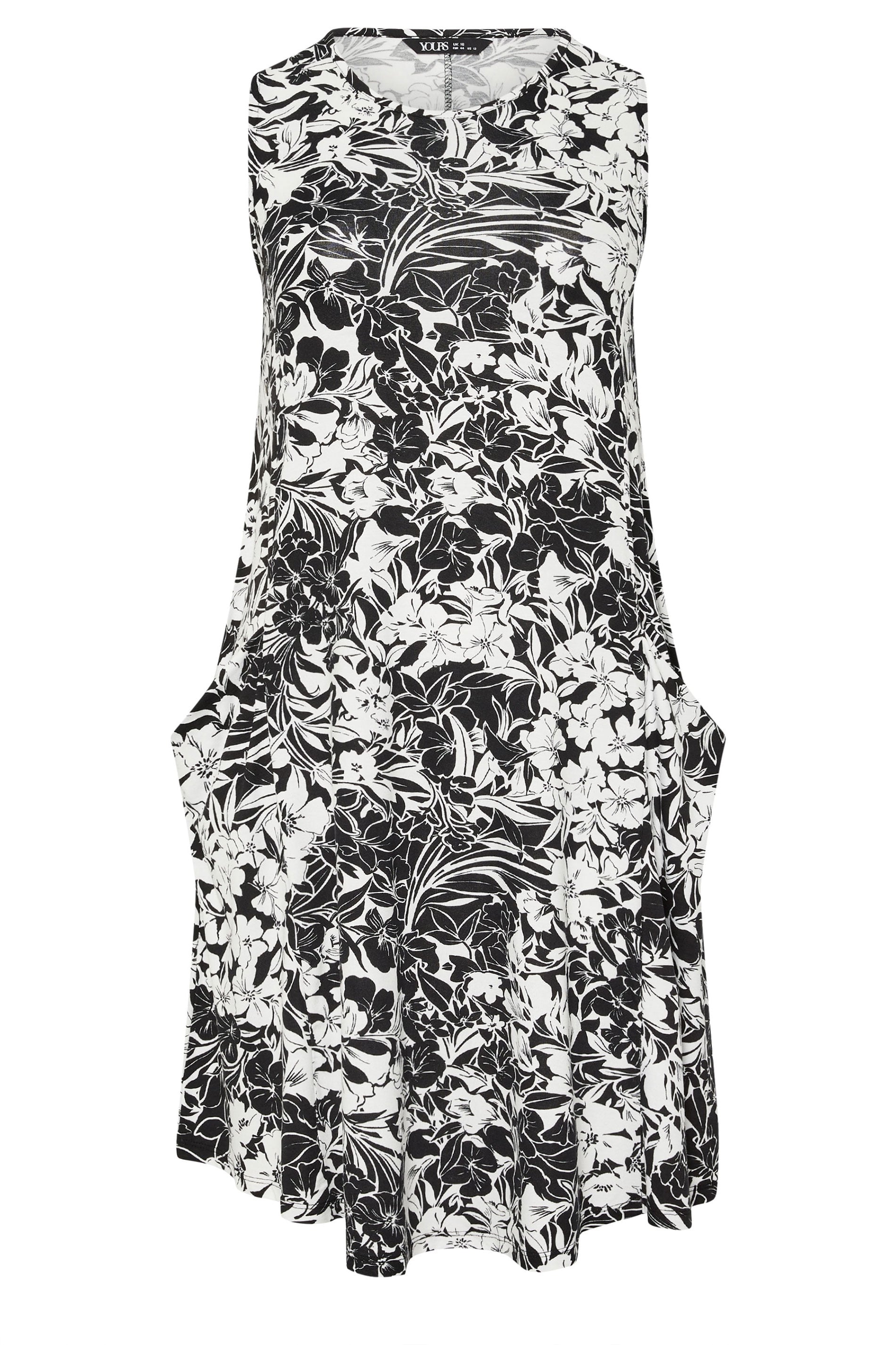 YOURS Plus Size Black Floral Drape Pocket Dress | Yours Clothing 5