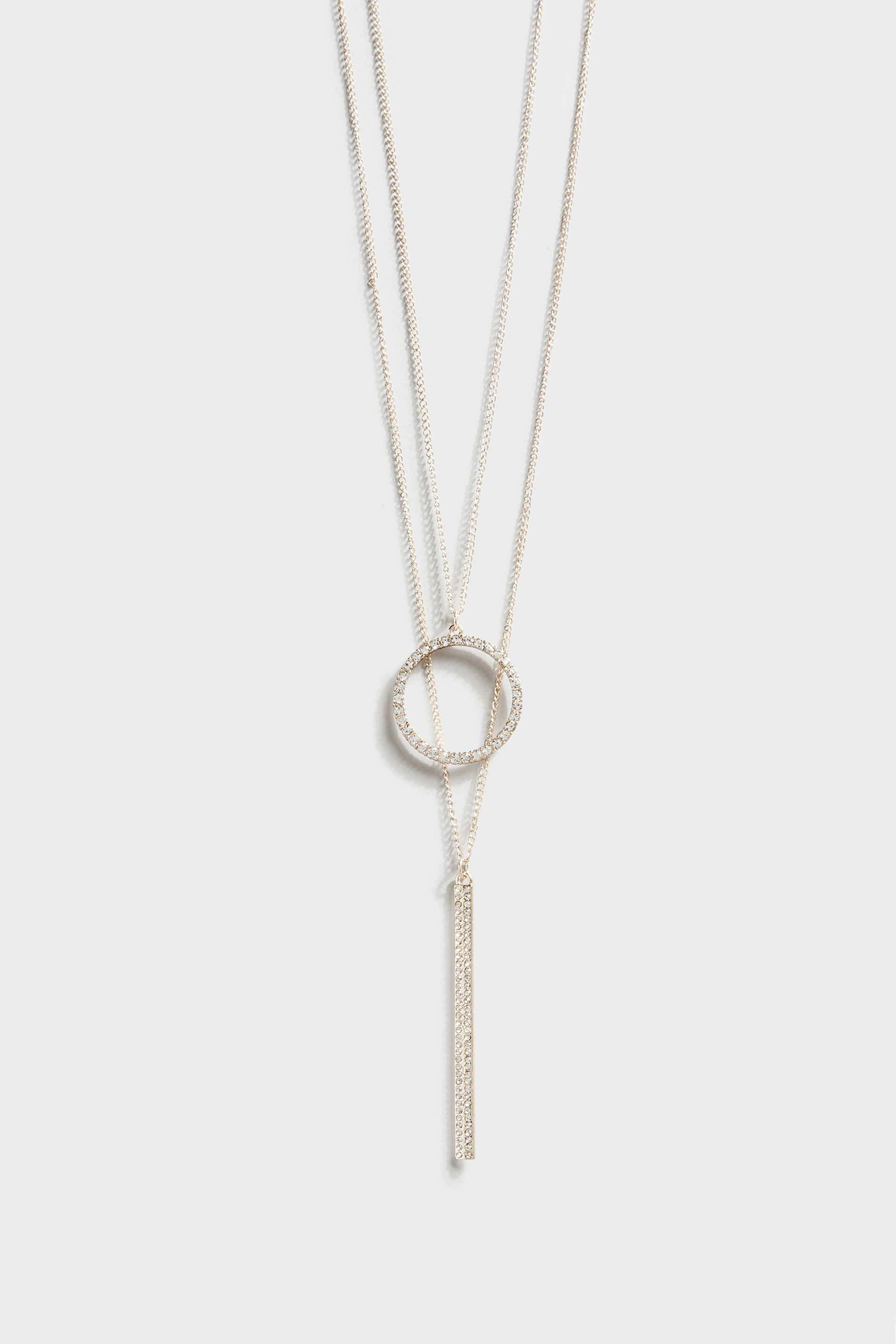 Plus Size Silver Diamante Double Layer 