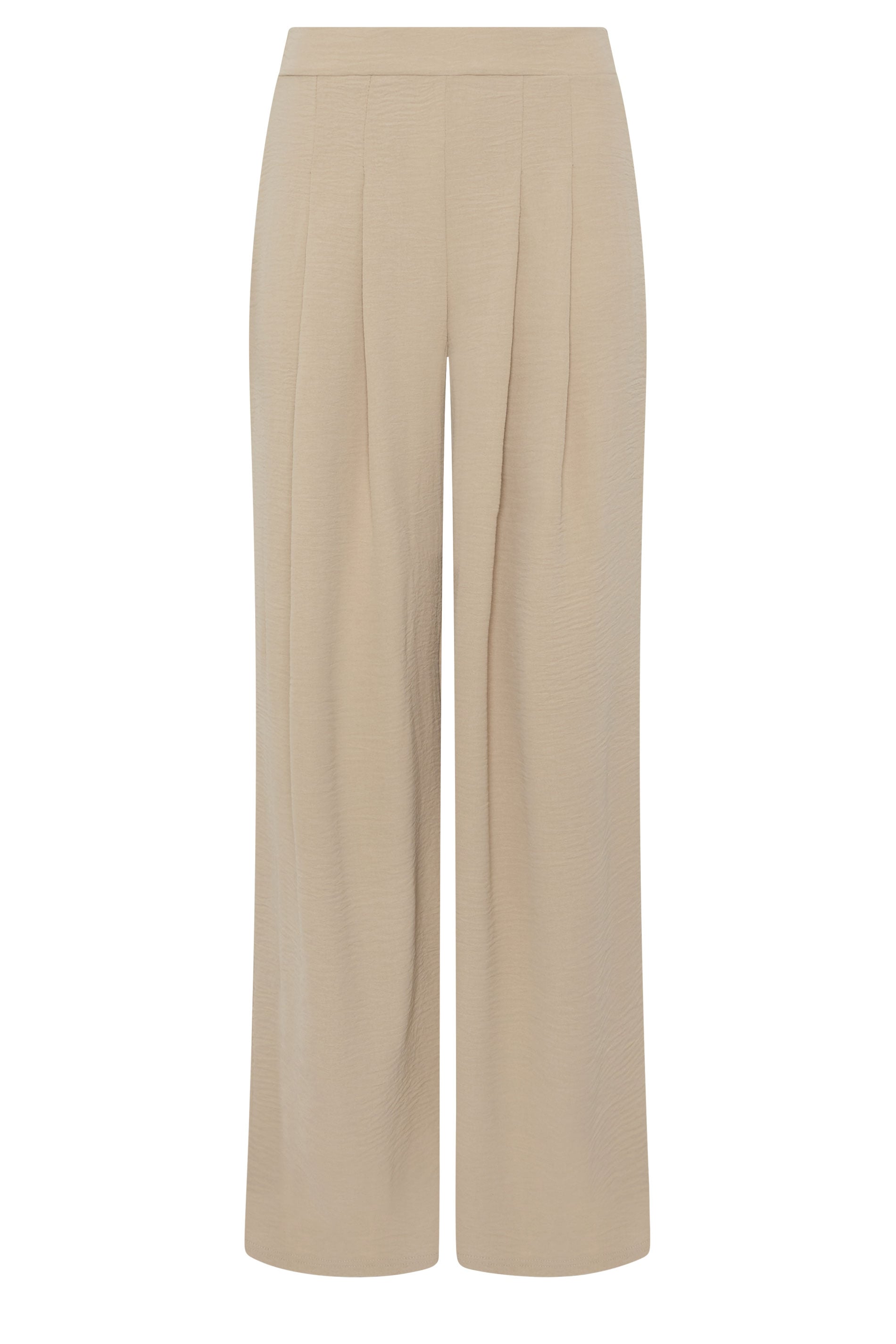 LTS Tall Women's Stone Brown Pleated Palazzo Wide Leg Trousers | Long Tall Sally 5