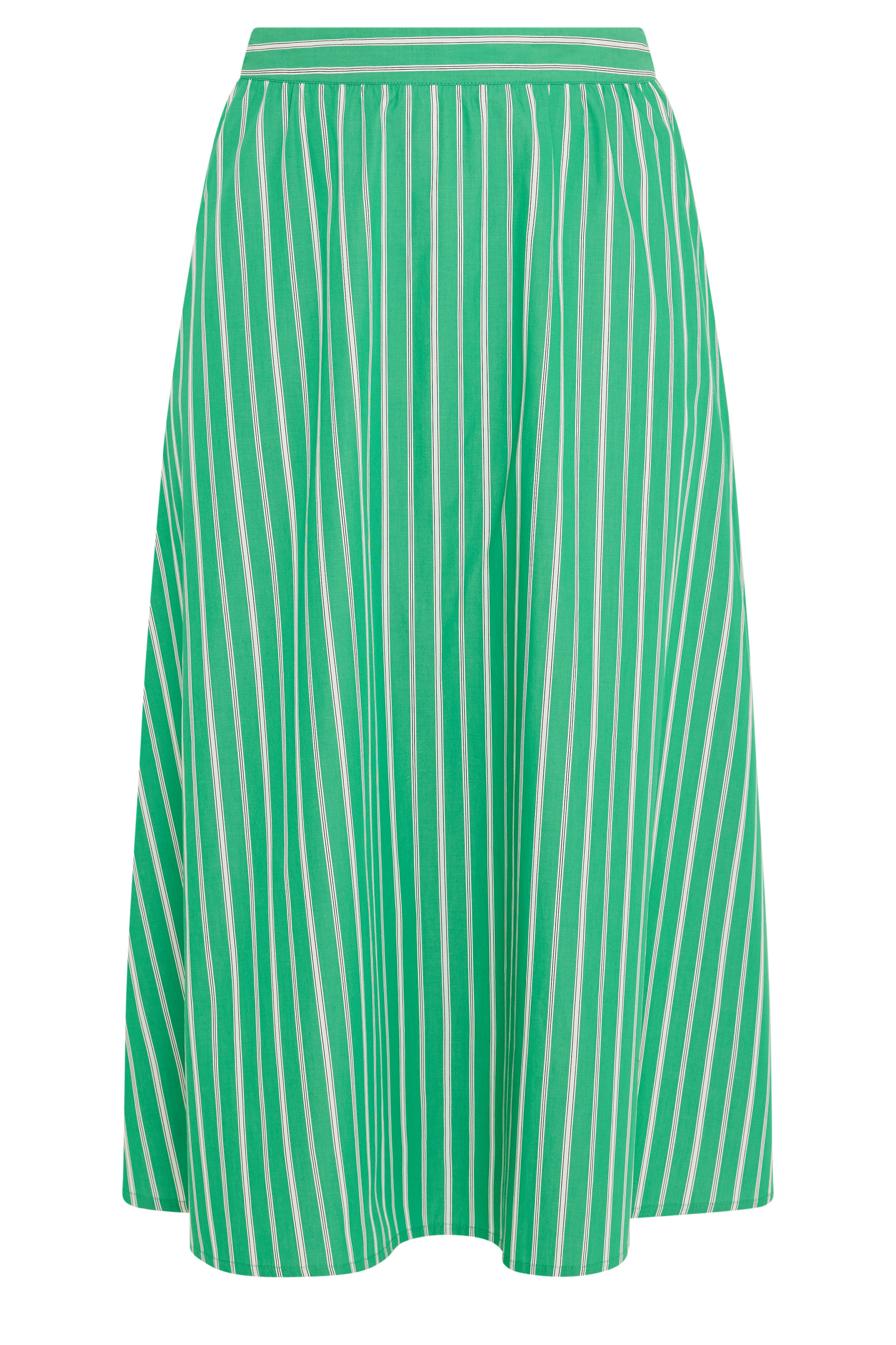 YOURS Plus Size Green Stripe Midi Skirt | Yours Clothing 6