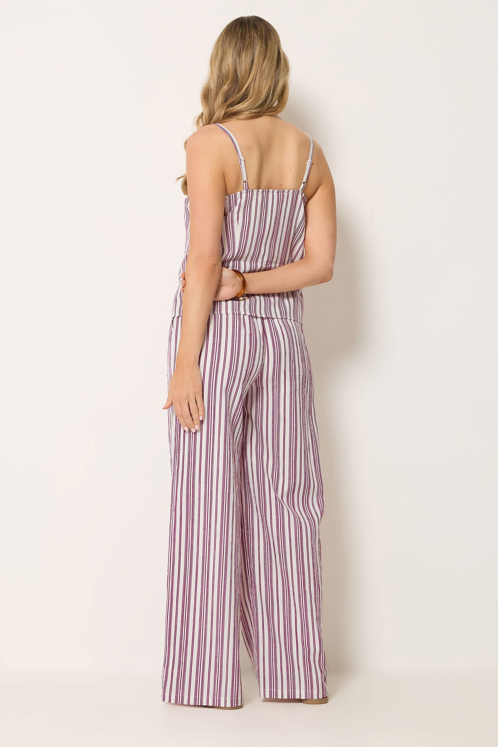 LTS Tall Women's Set Red Stripe Button Waistcoat & Wide Leg Trousers | Long Tall Sally 2