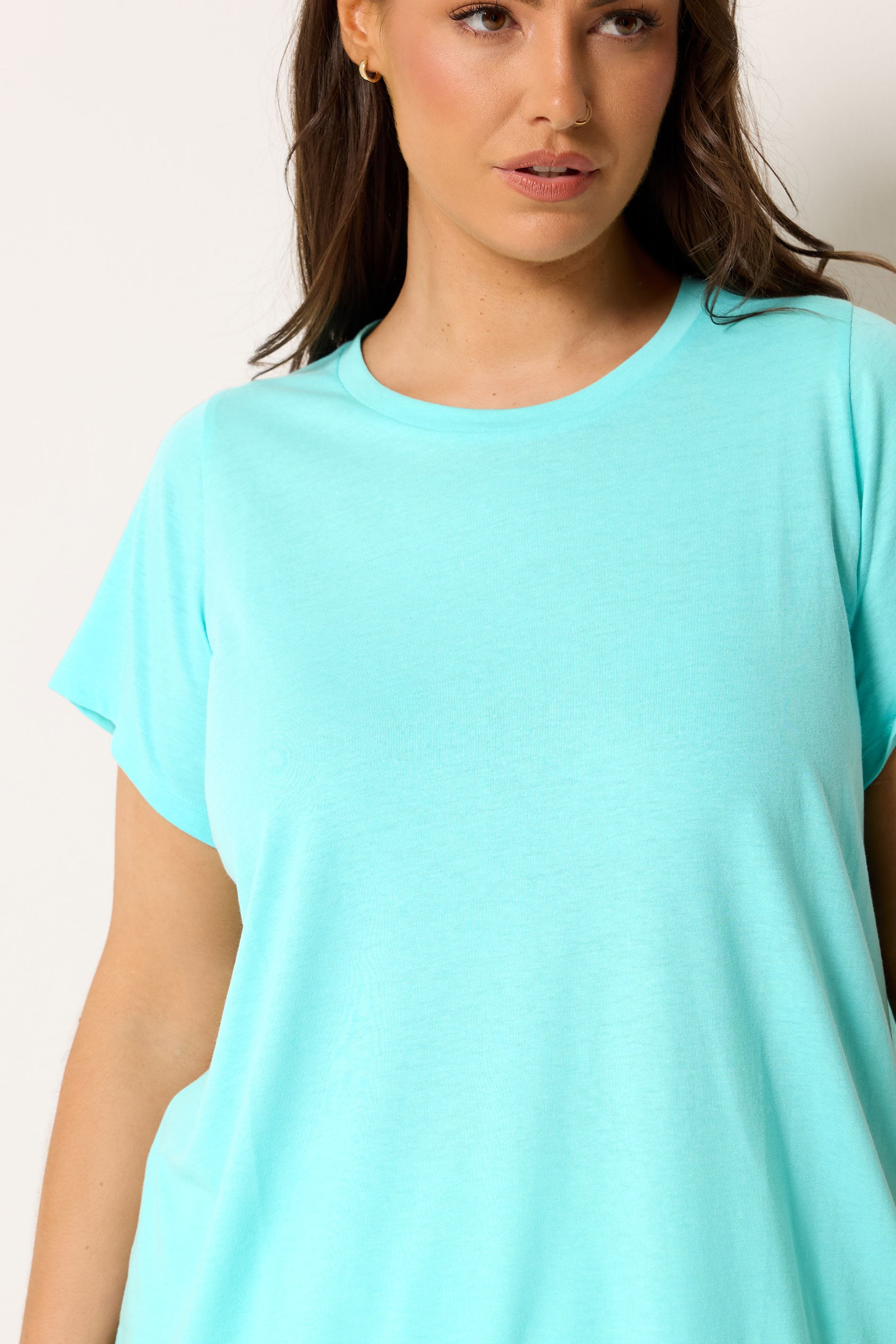 YOURS Plus Size Blue Core Basic T-Shirt | Yours Clothing 4