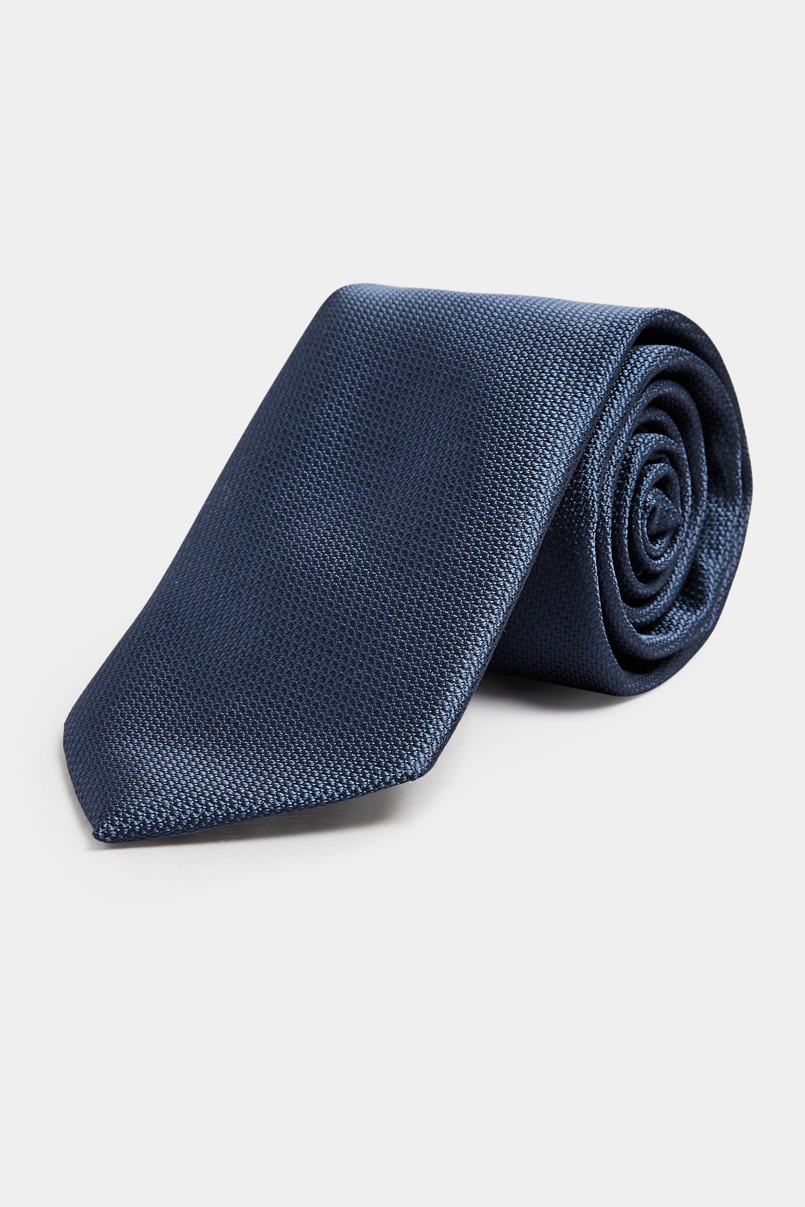 BadRhino Navy Blue Plain Textured Tie | BadRhino 1